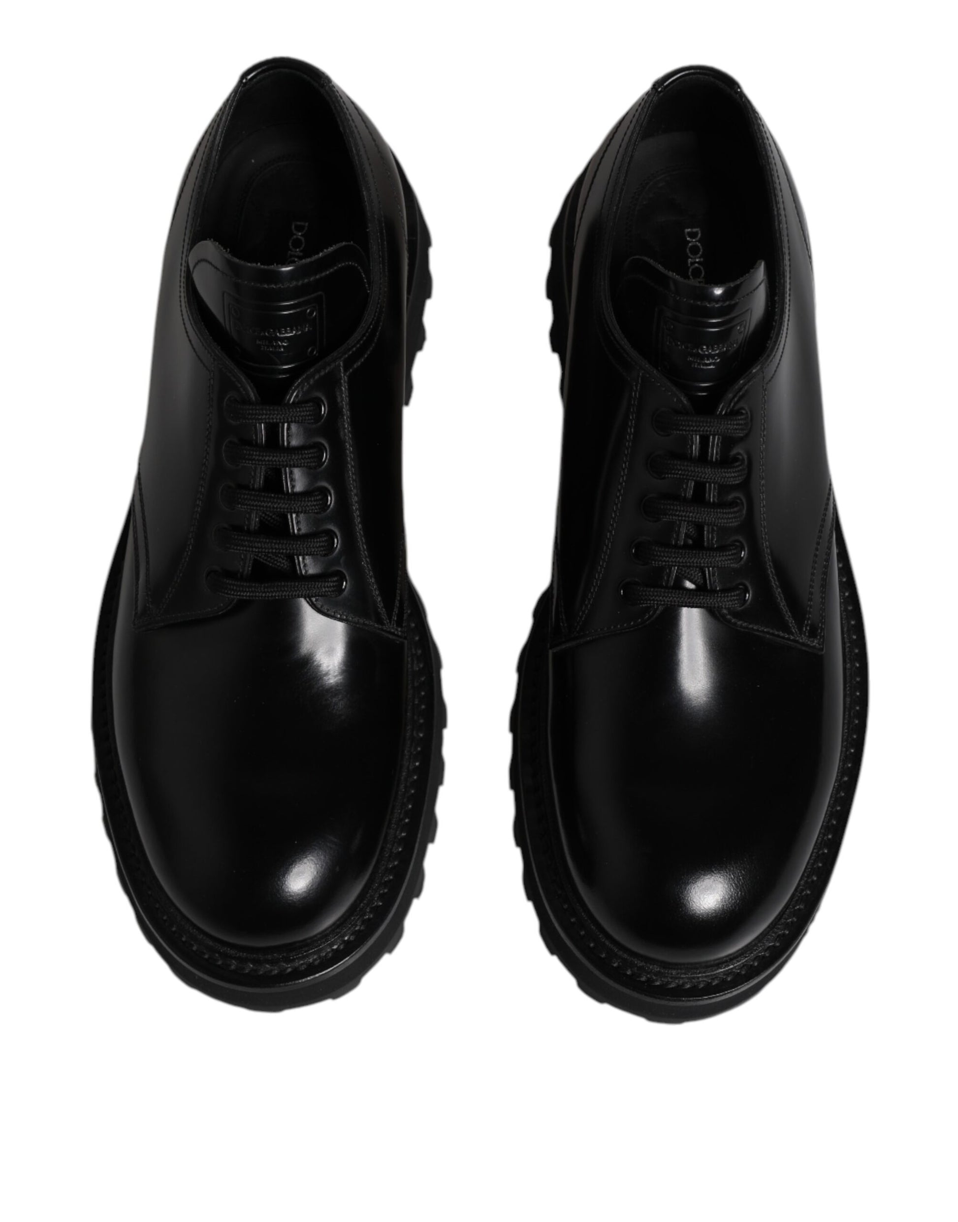 Schwarze Derby-Schnürschuhe aus Leder für Herren