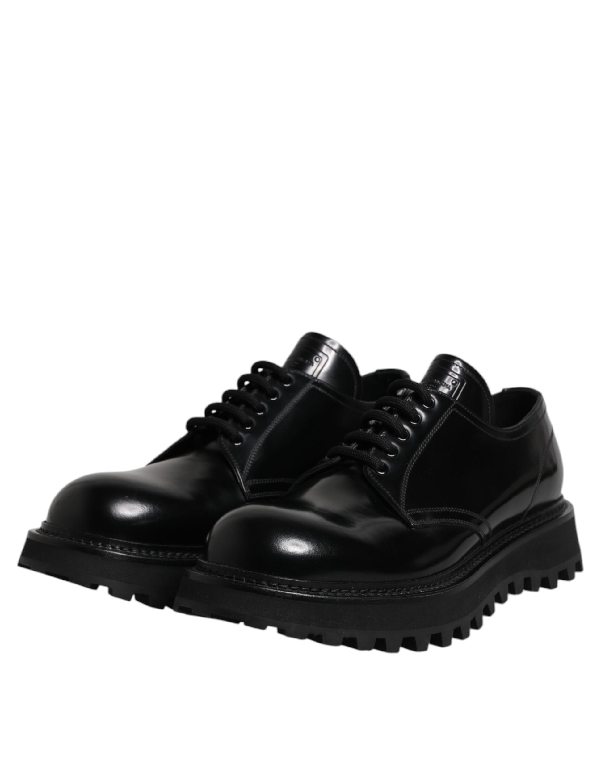 Schwarze Derby-Schnürschuhe aus Leder für Herren