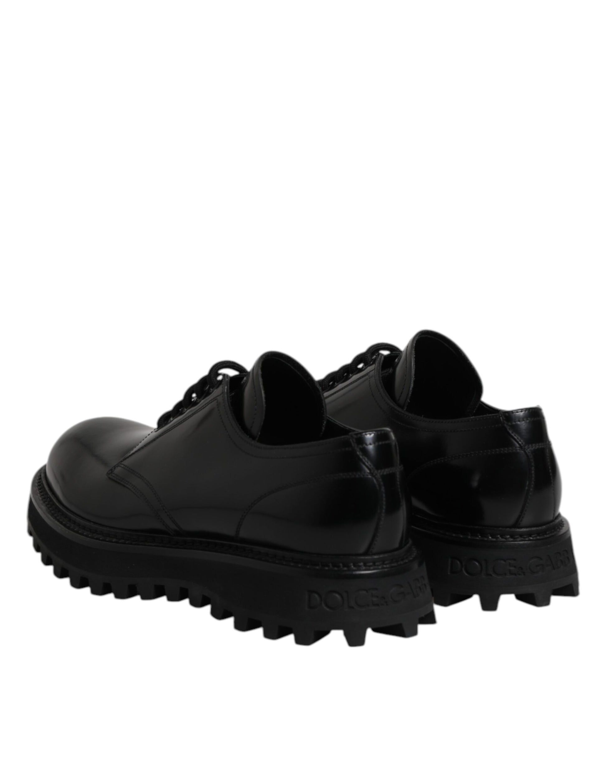 Schwarze Derby-Schnürschuhe aus Leder für Herren