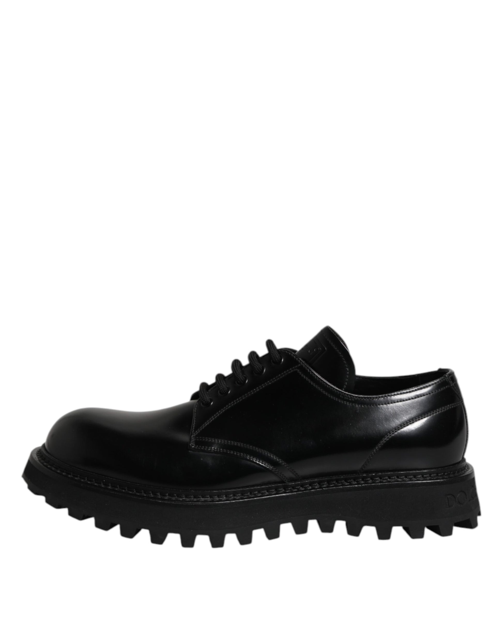 Schwarze Derby-Schnürschuhe aus Leder für Herren