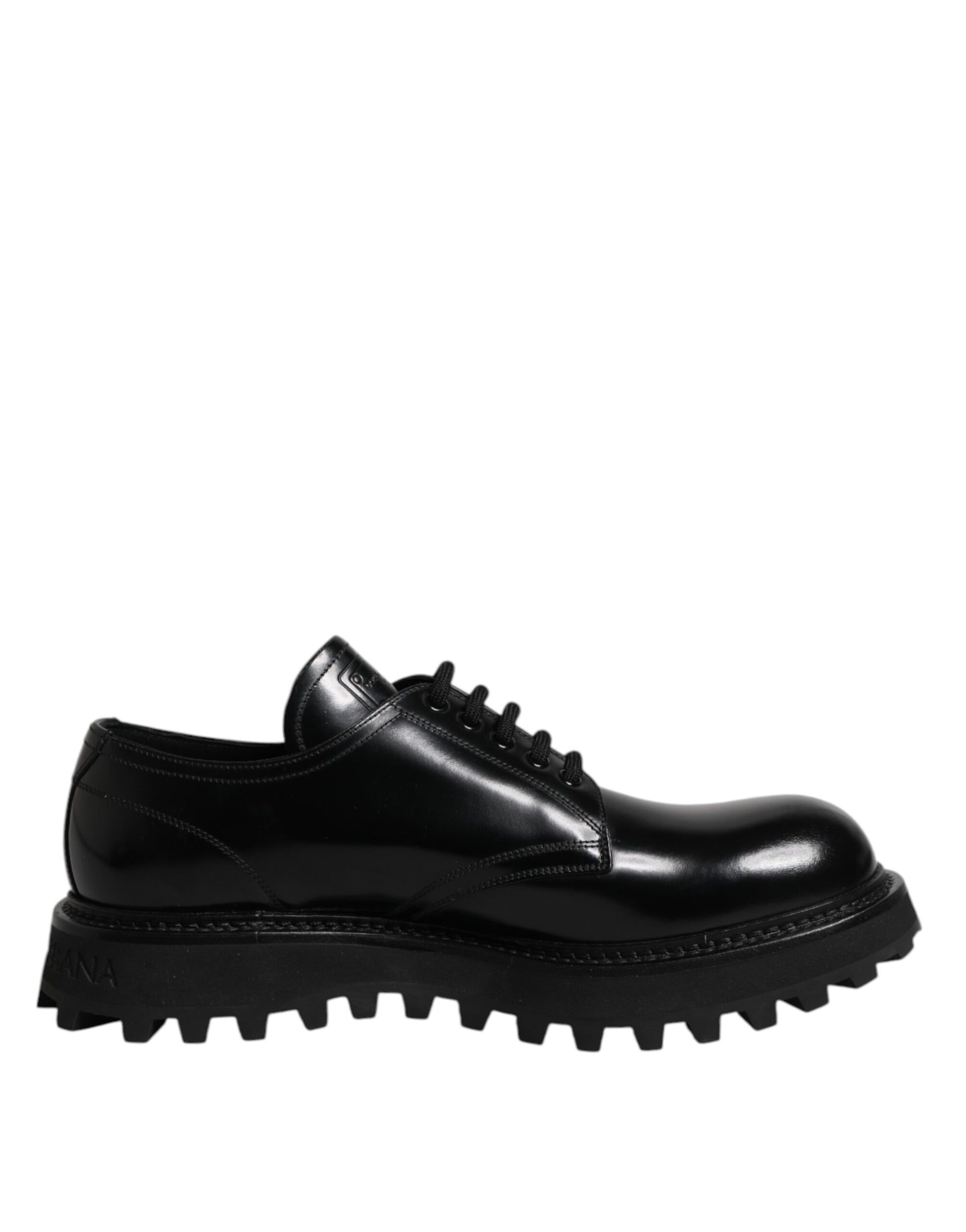 Schwarze Derby-Schnürschuhe aus Leder für Herren