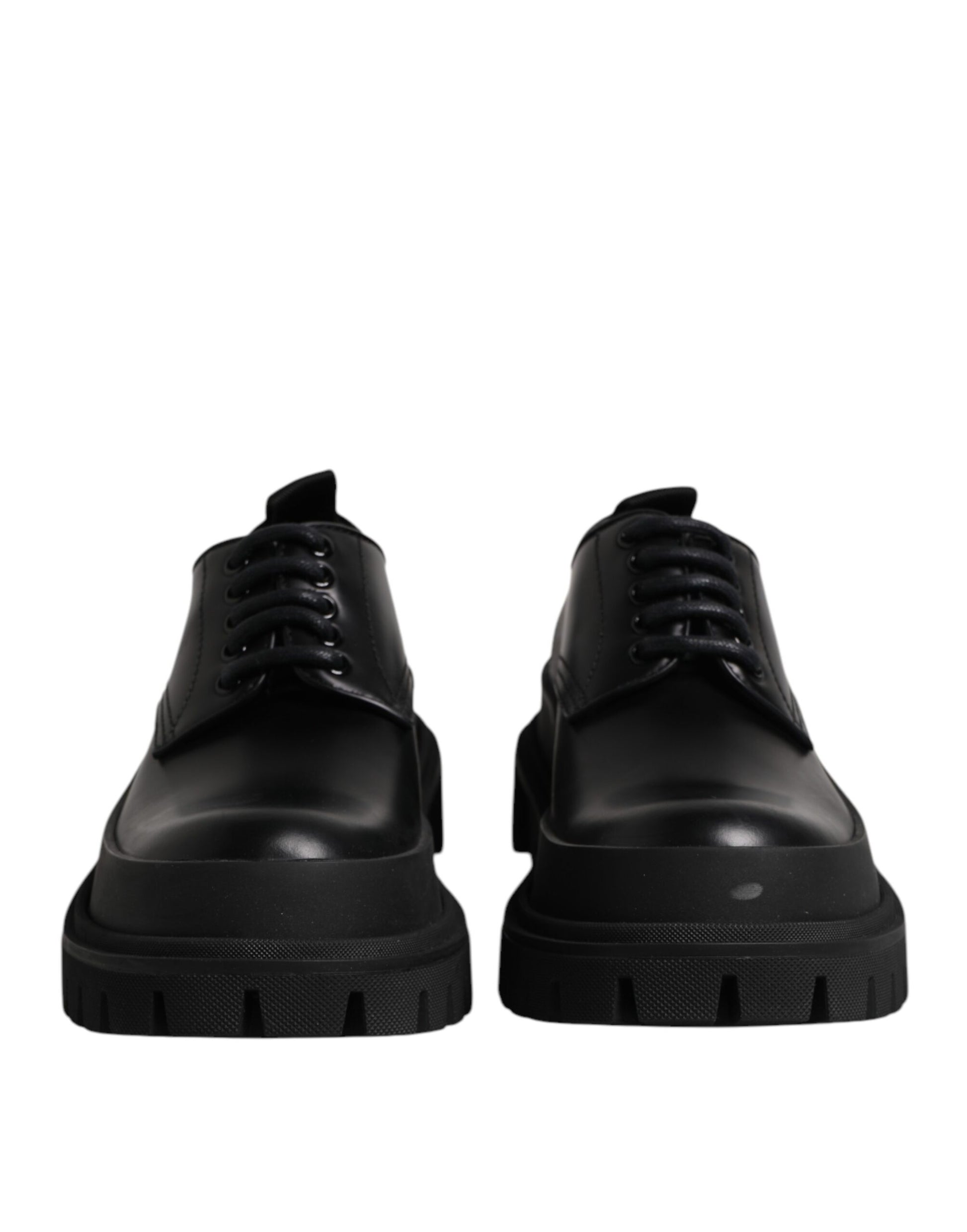 Schwarze Derby-Schnürschuhe aus Leder für Herren