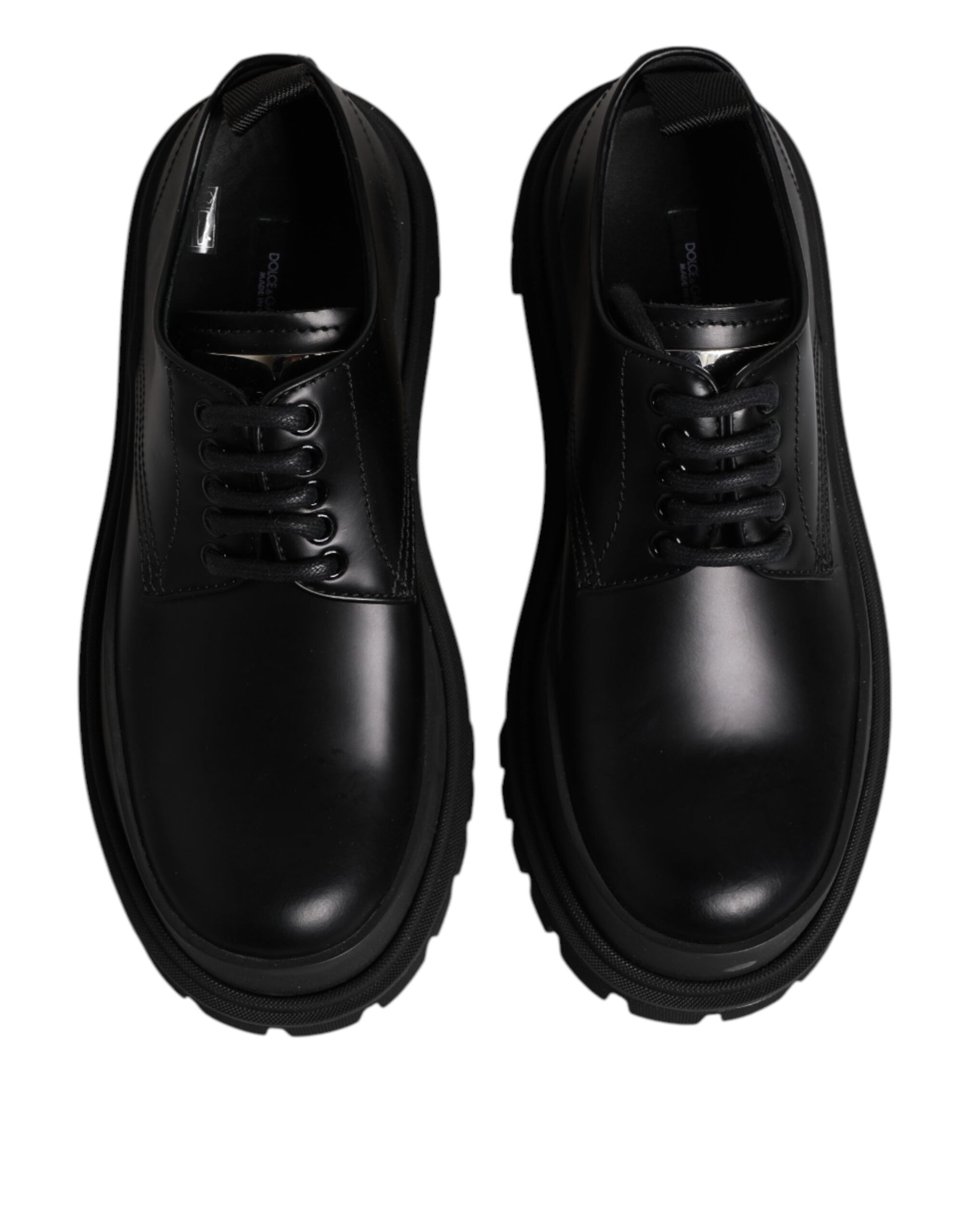 Schwarze Derby-Schnürschuhe aus Leder für Herren