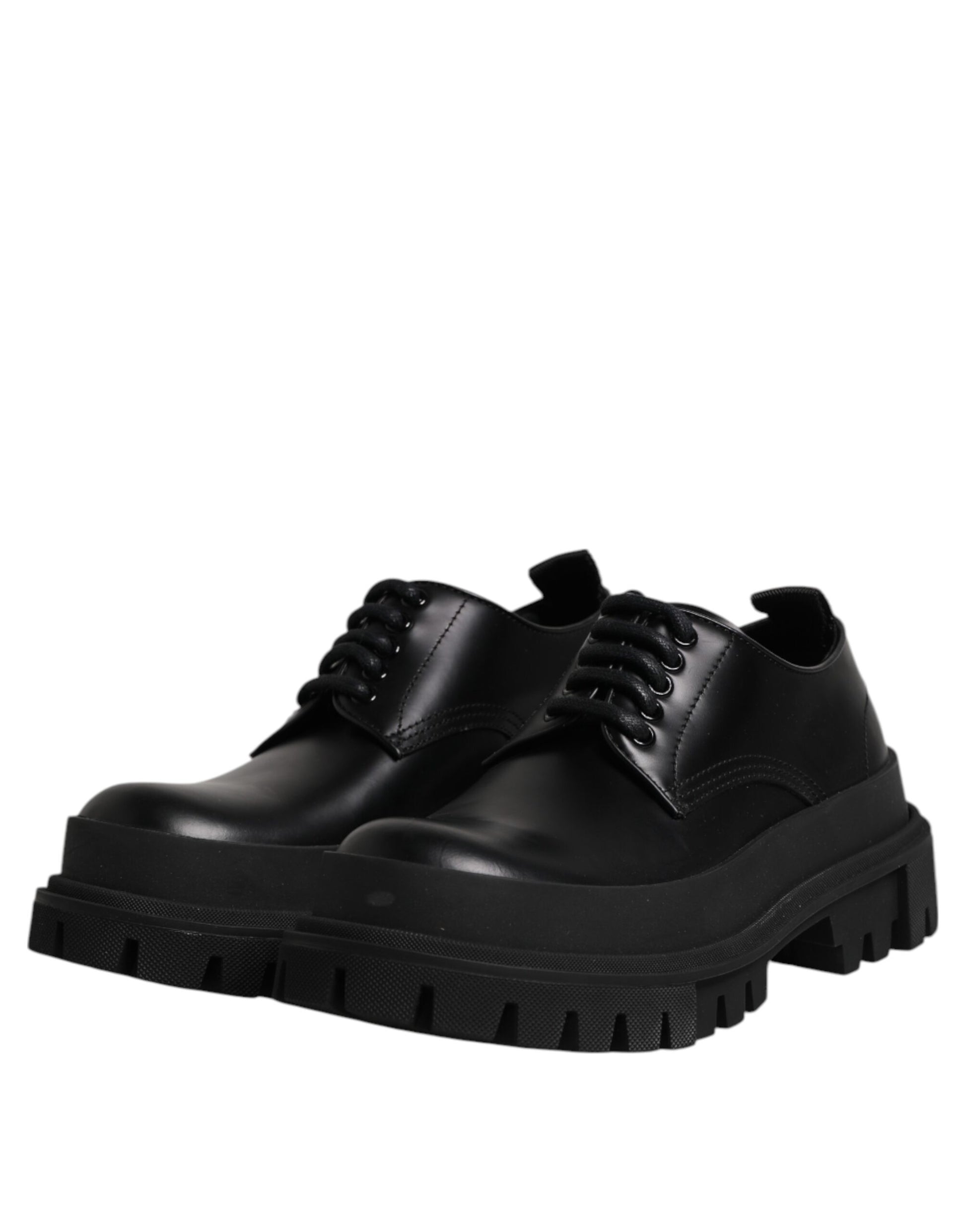 Schwarze Derby-Schnürschuhe aus Leder für Herren
