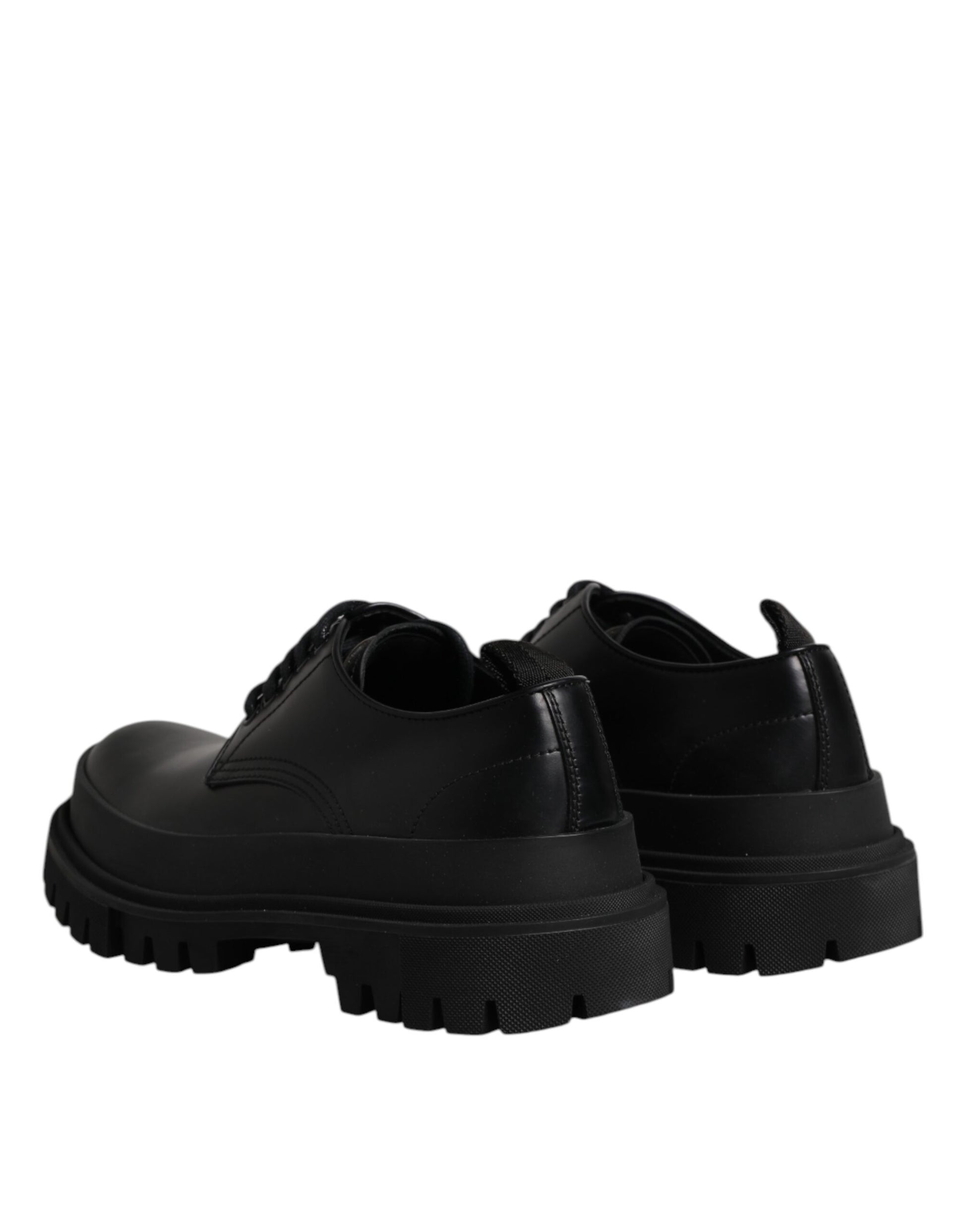 Schwarze Derby-Schnürschuhe aus Leder für Herren
