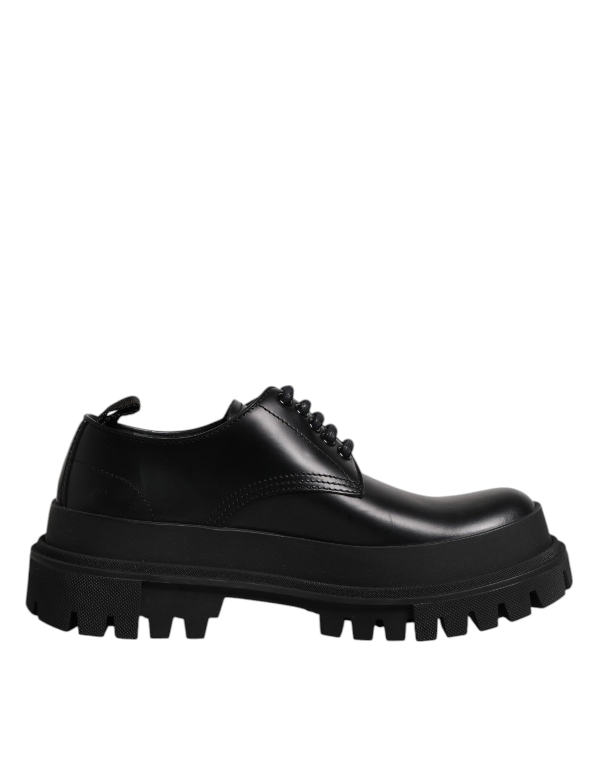 Schwarze Derby-Schnürschuhe aus Leder für Herren