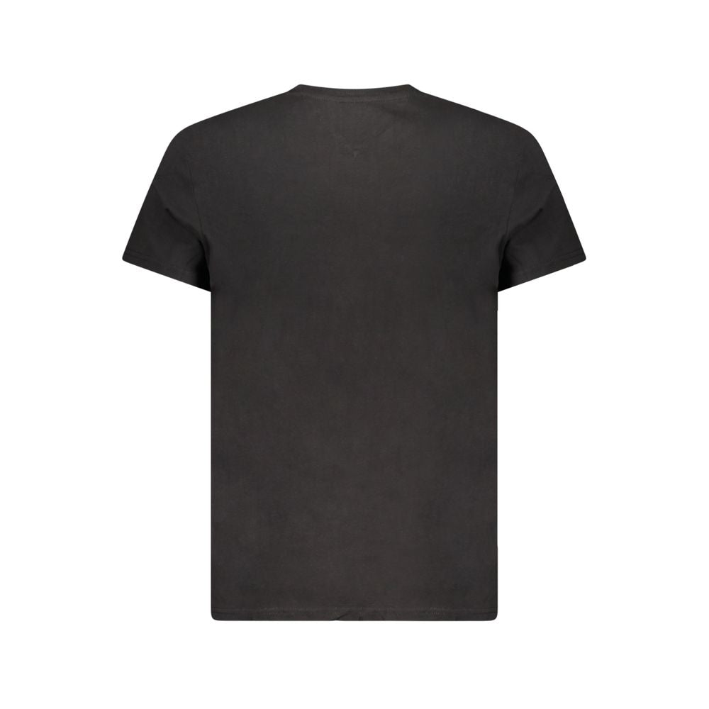 Schwarzes Herren-T-Shirt aus Baumwolle