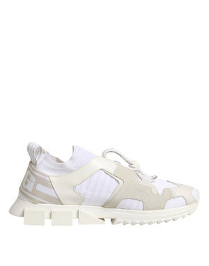 Dolce & Gabbana White Mesh Sorrento Trekking Sneakers Shoes