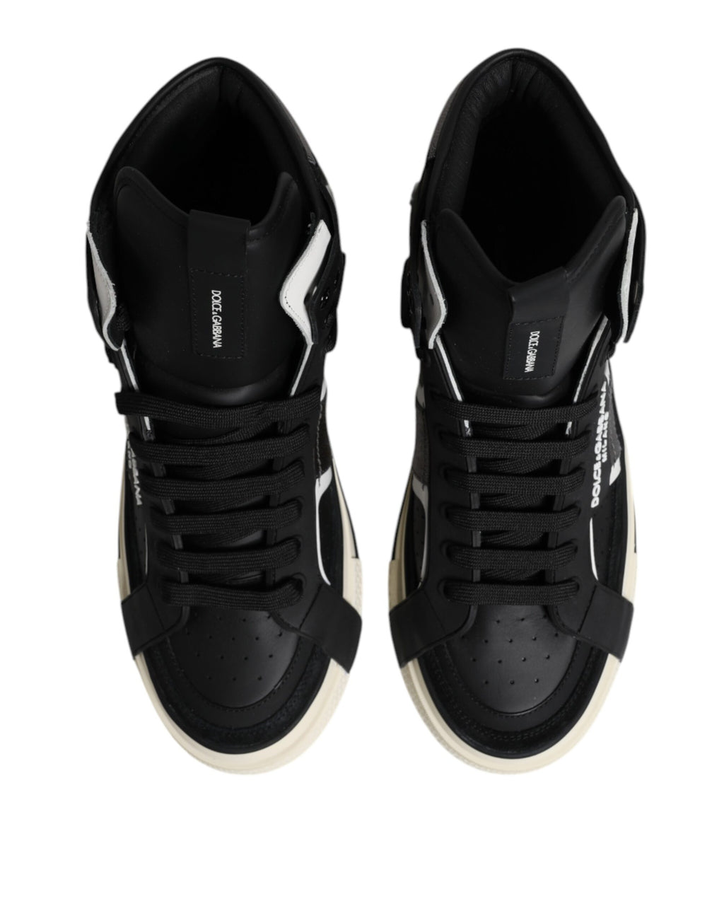 Black Leather High Top Logo Men Sneakers Shoes