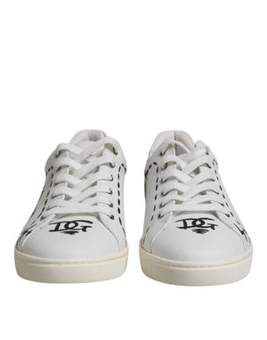 Weiße London Kalbsleder Herren Sneakers Schuhe