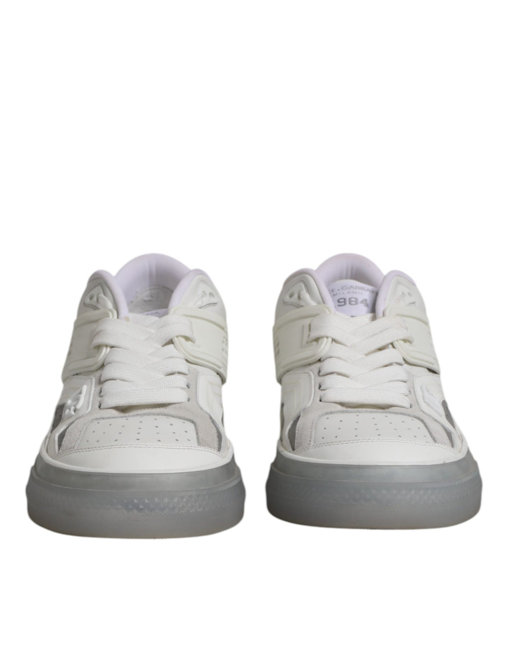 Weiße Low Top DG geprägte Herren Sneakers Schuhe