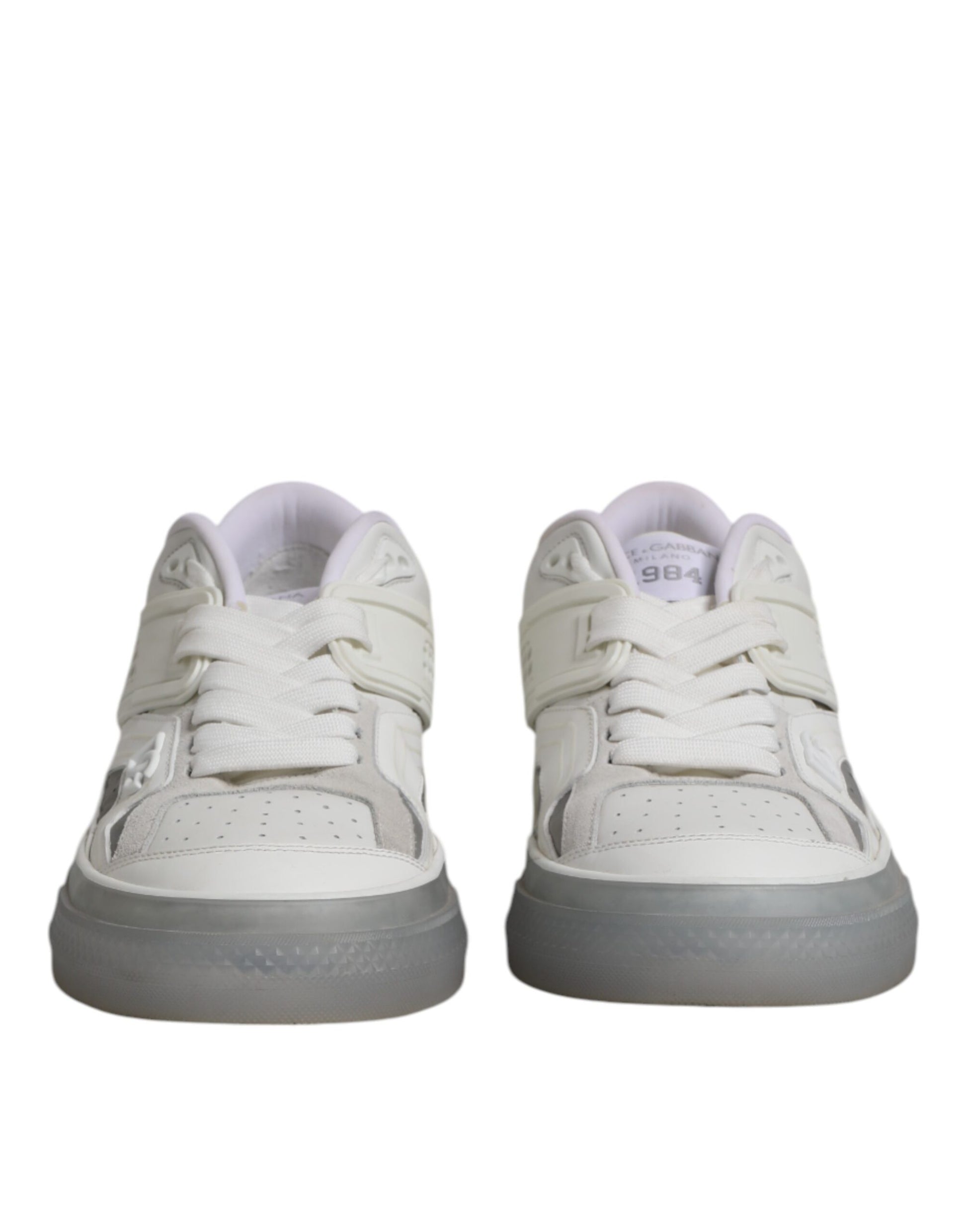 Weiße Low Top DG geprägte Herren Sneakers Schuhe