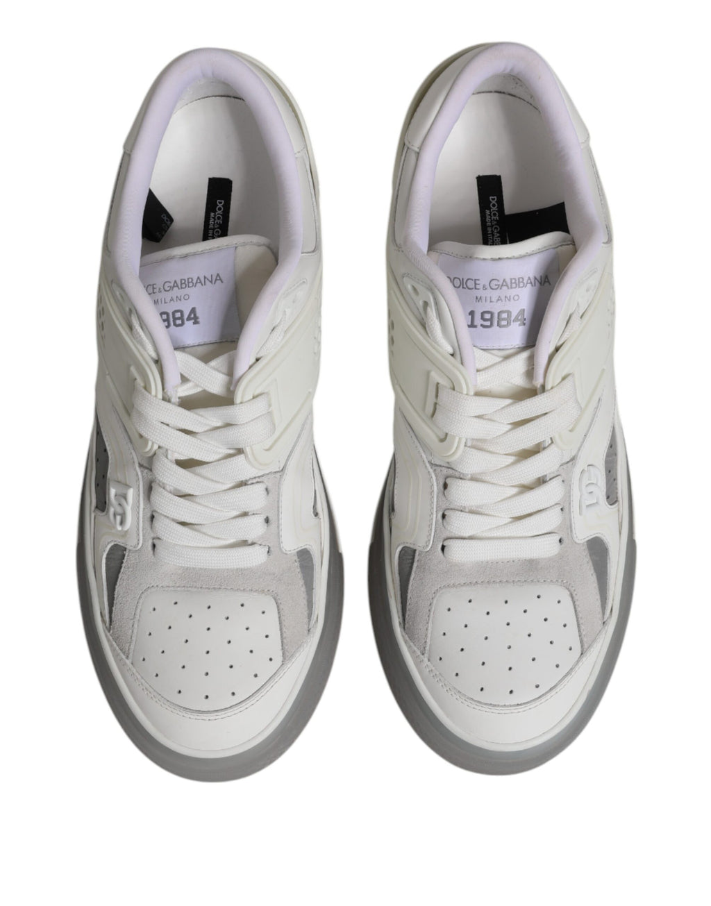 Weiße Low Top DG geprägte Herren Sneakers Schuhe