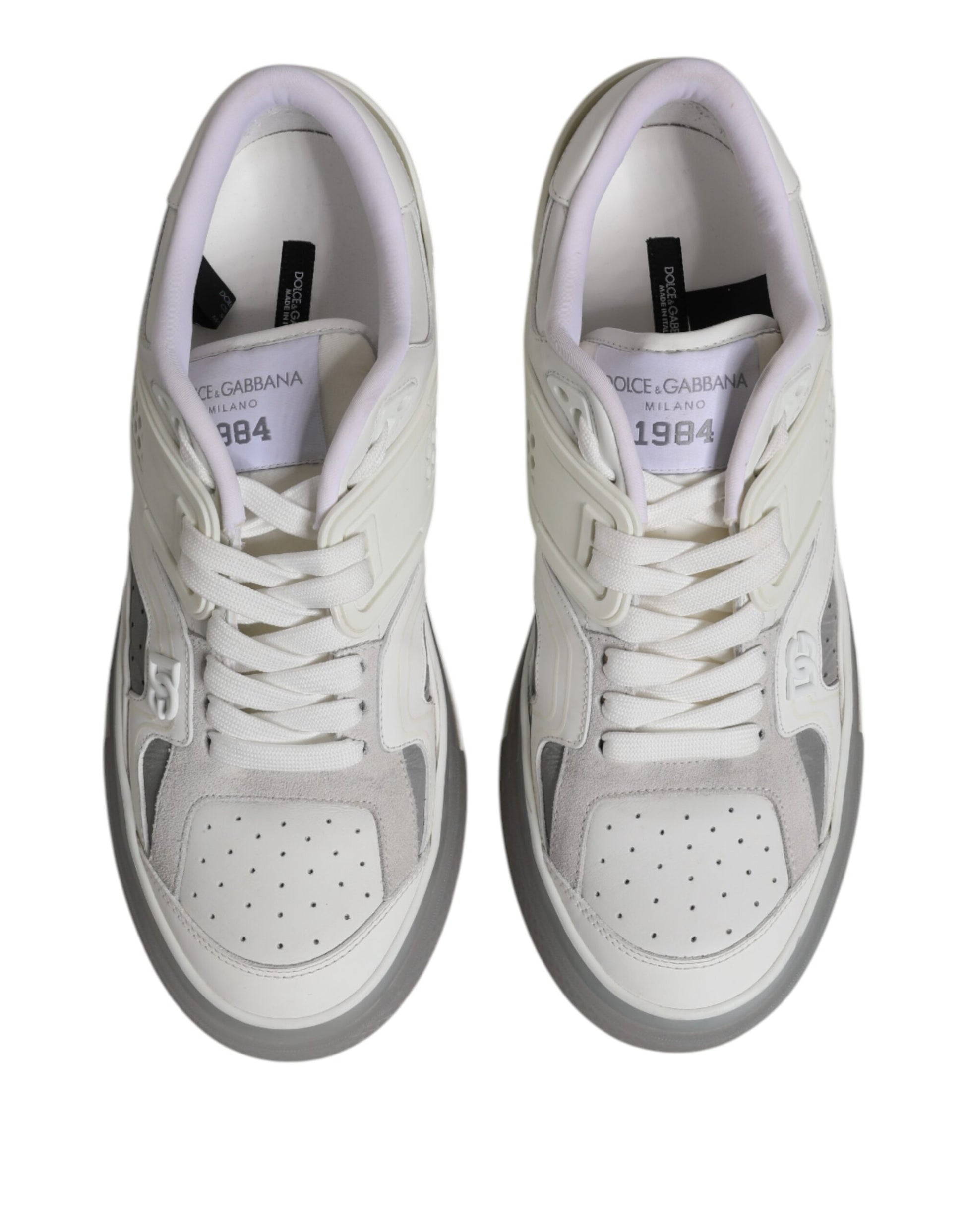 Weiße Low Top DG geprägte Herren Sneakers Schuhe