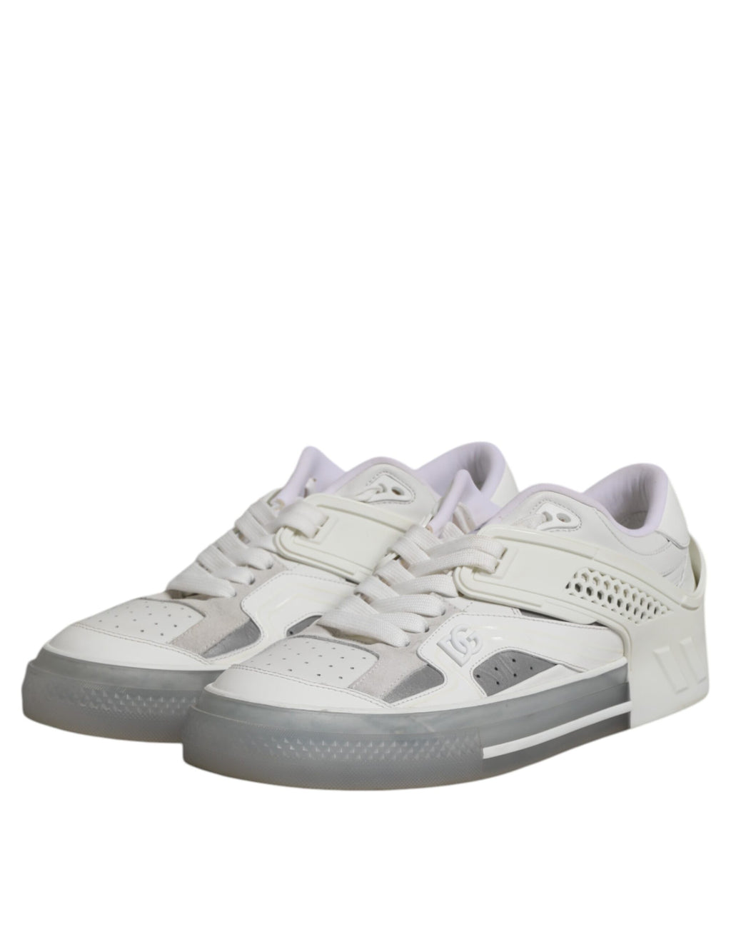 Weiße Low Top DG geprägte Herren Sneakers Schuhe