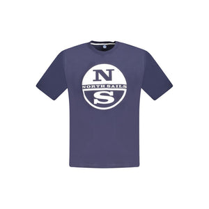 Blaues Herren-T-Shirt aus Baumwolle