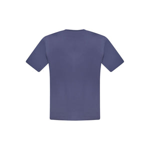 Blue Cotton Men T-Shirt