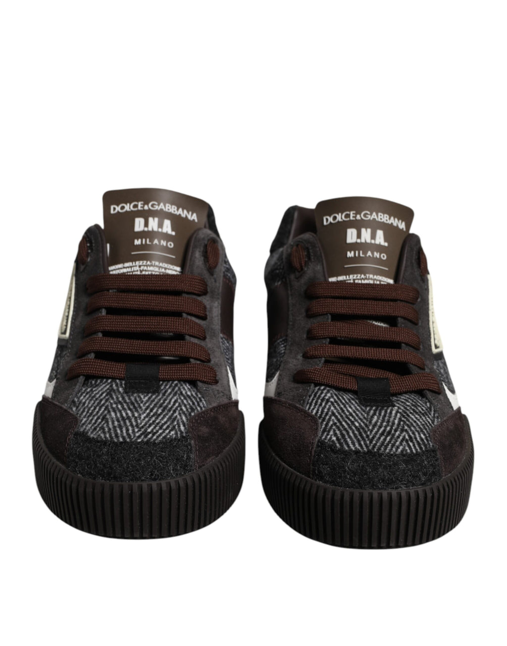 Mehrfarbige Low-Top-Sneakers aus Leder