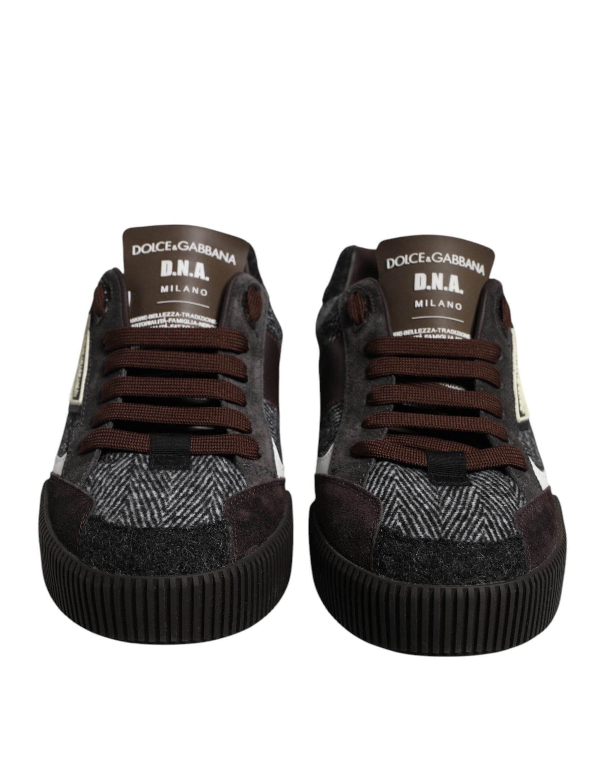 Mehrfarbige Low-Top-Sneakers aus Leder