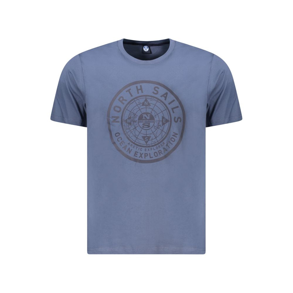 Blaues Herren-T-Shirt aus Baumwolle