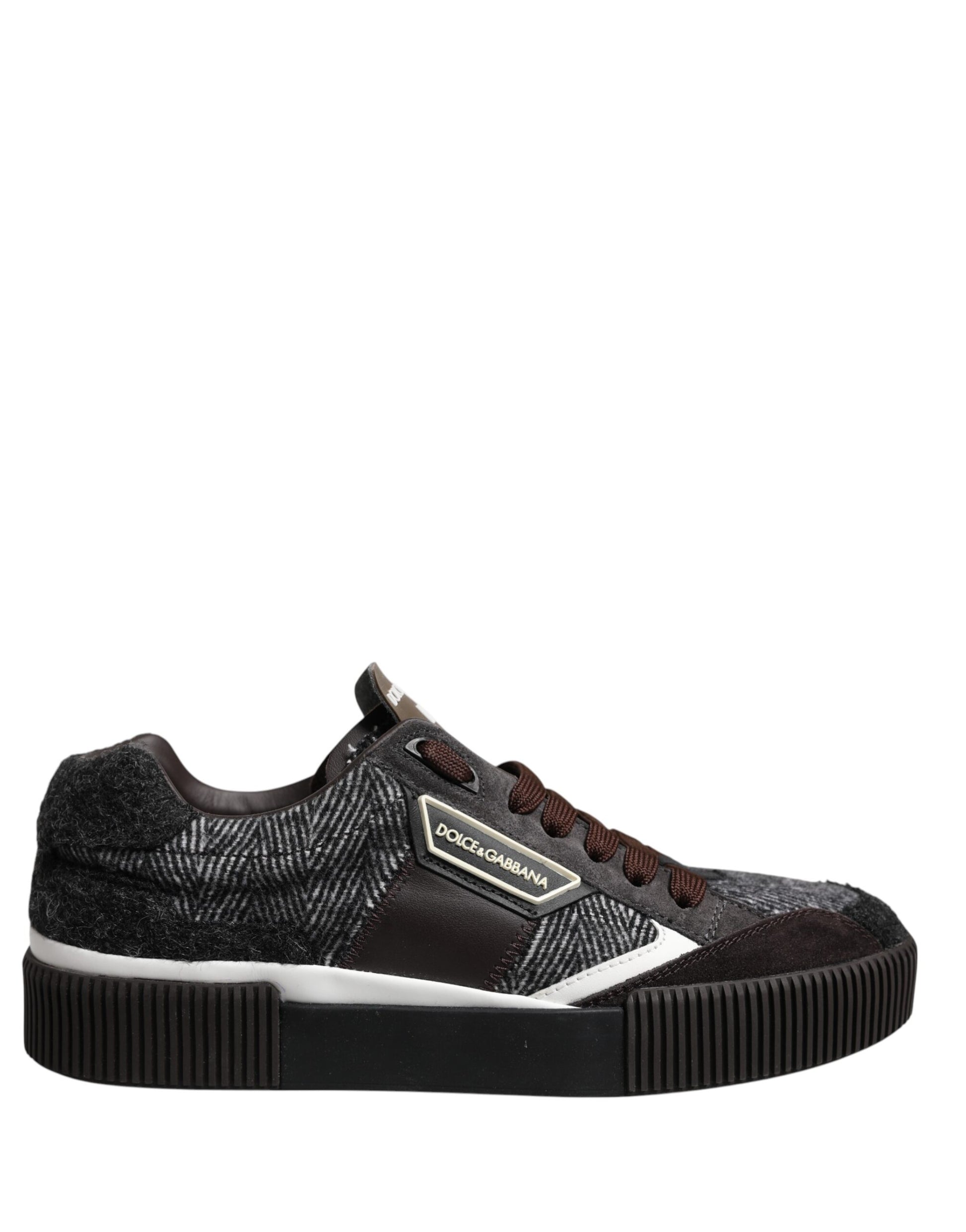 Mehrfarbige Low-Top-Sneakers aus Leder