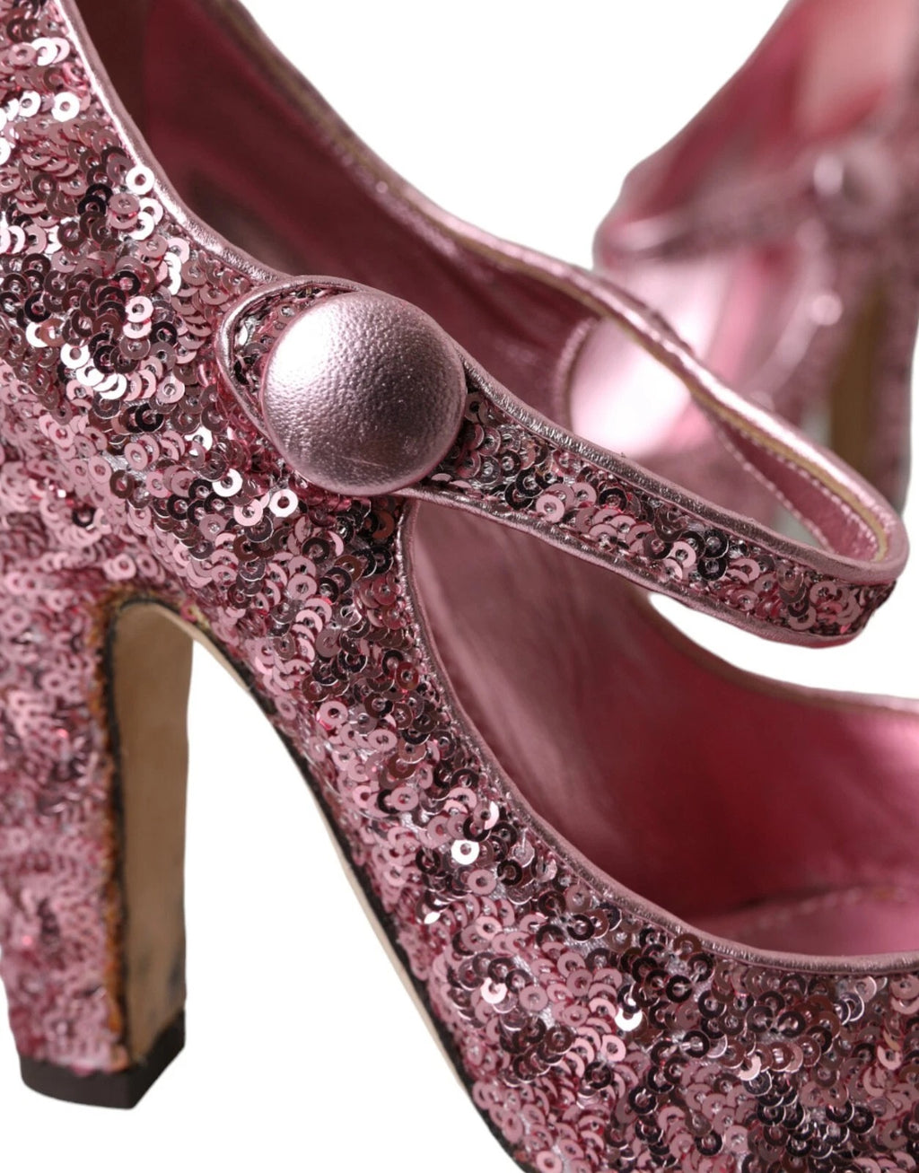 Rosa Pailletten Mary Jane Pumps High Heels Schuhe