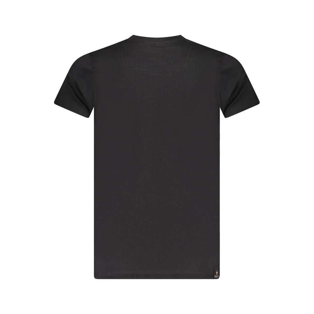 Schwarzes Baumwoll-T-Shirt