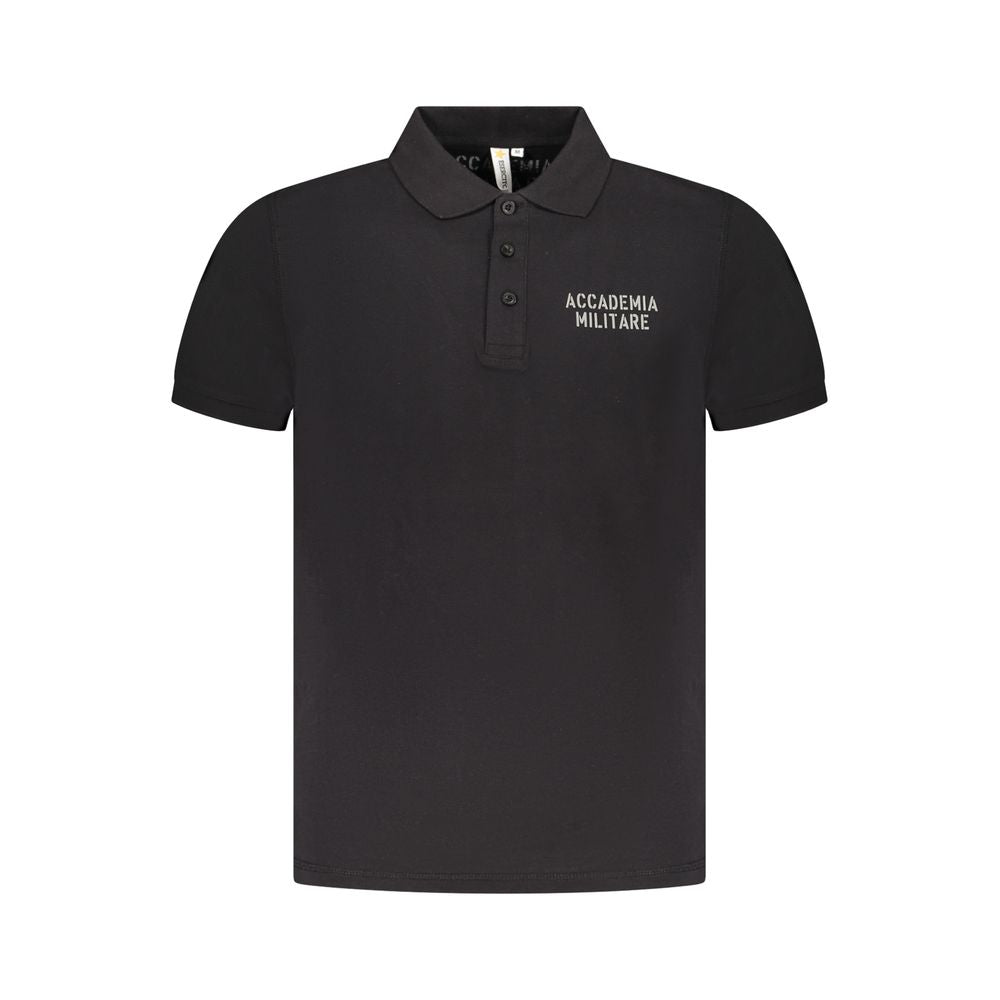 Accademia Militare Black Cotton Polo Shirt