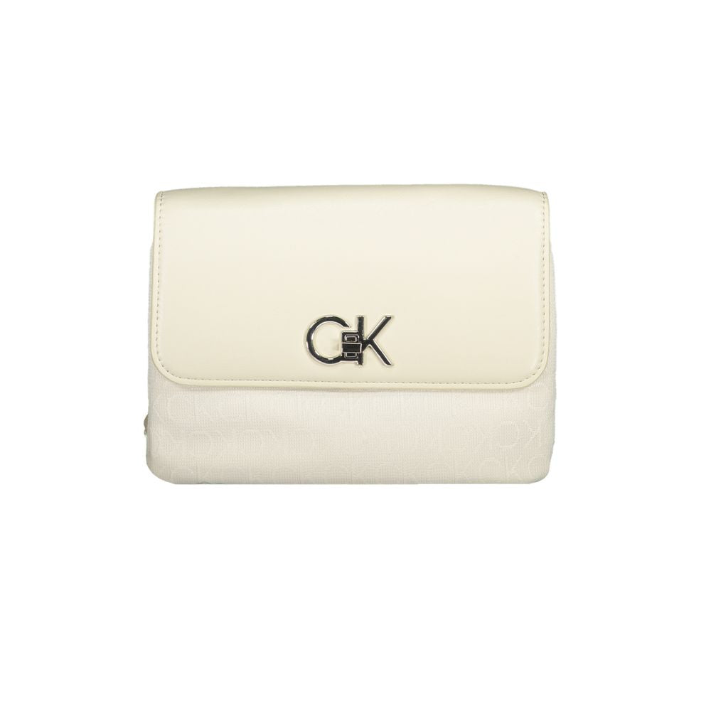 Beige Polyester Handtasche