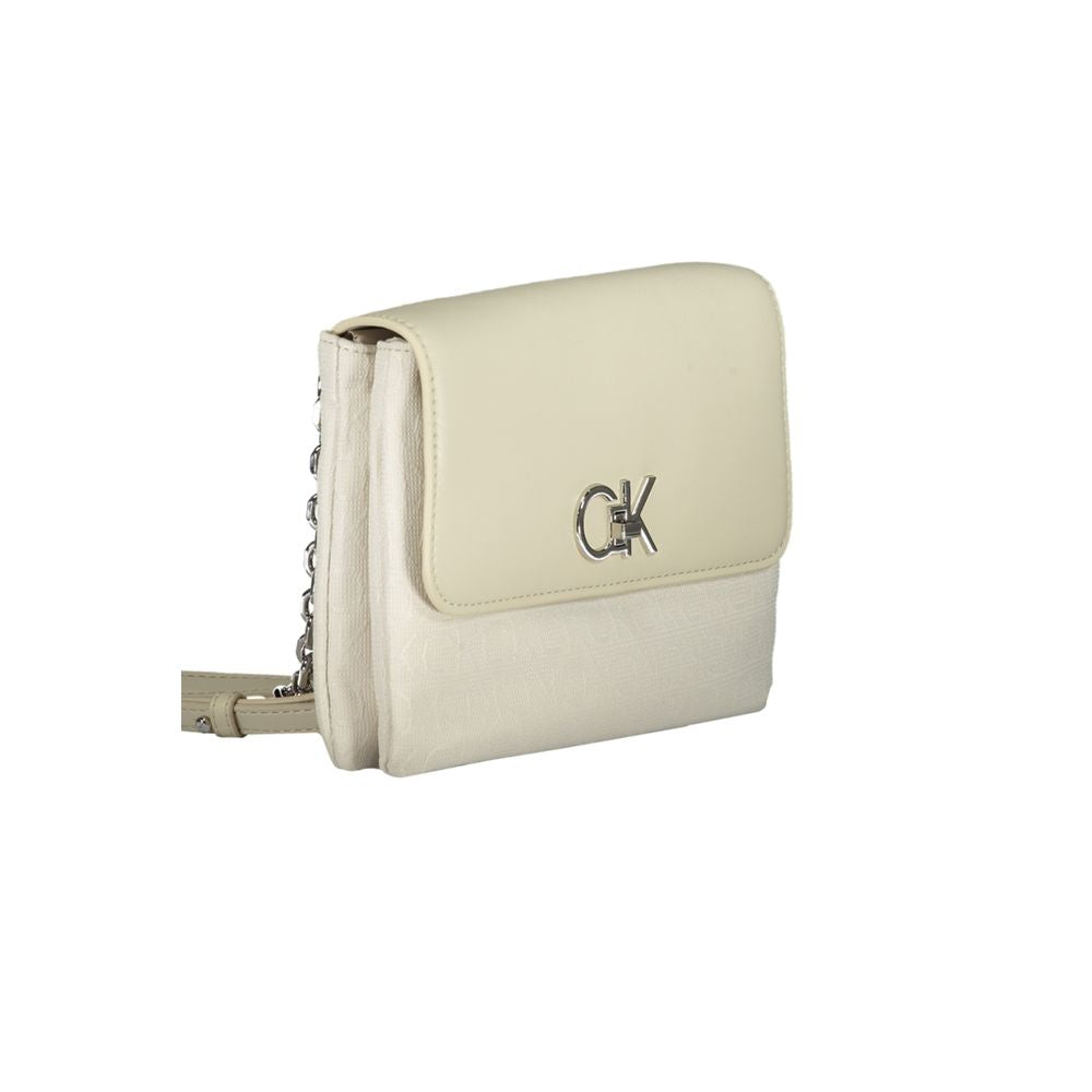Beige Polyester Handtasche