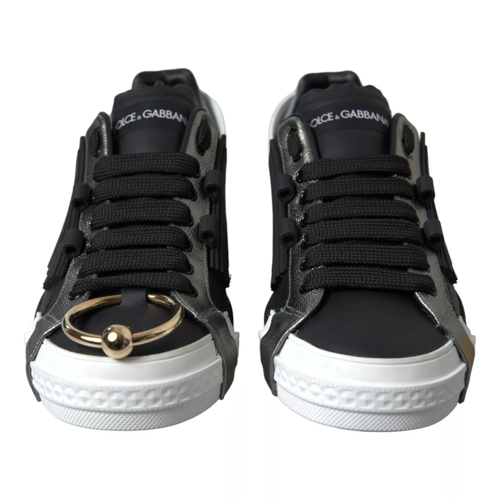Schwarze niedrige Leder-Sneakers von Portofino Shoes