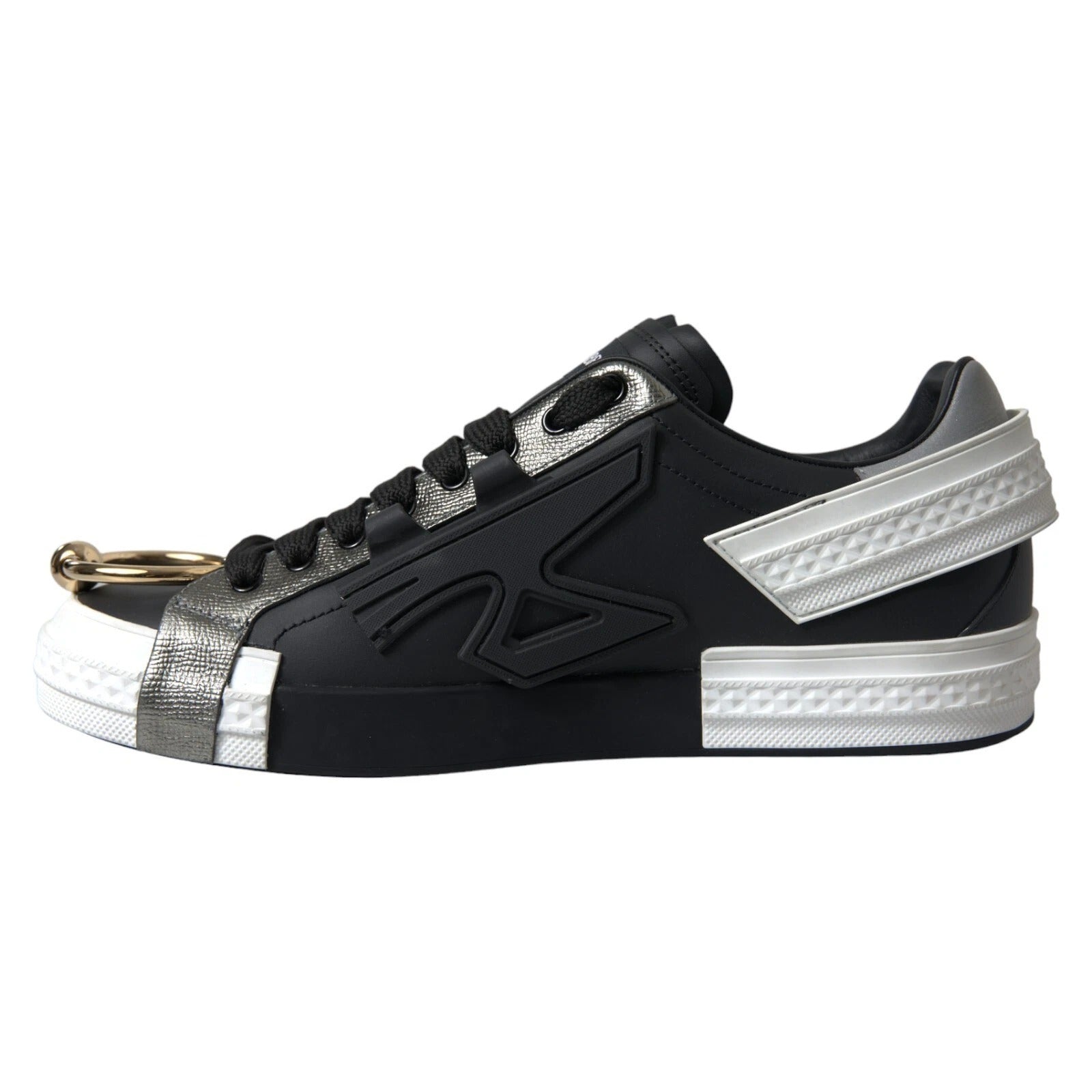 Schwarze niedrige Leder-Sneakers von Portofino Shoes
