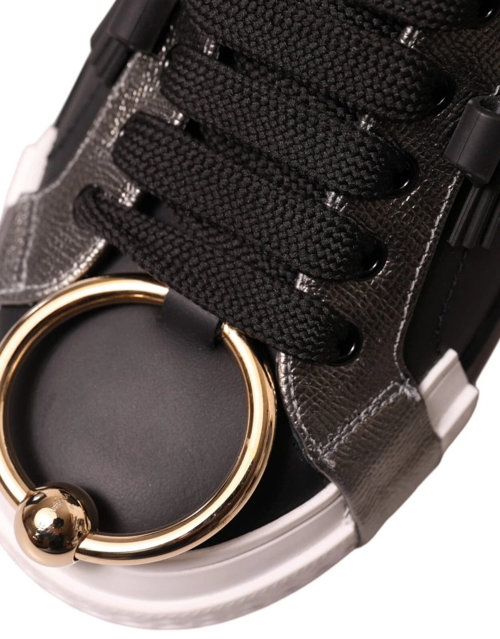 Schwarze niedrige Leder-Sneakers von Portofino Shoes