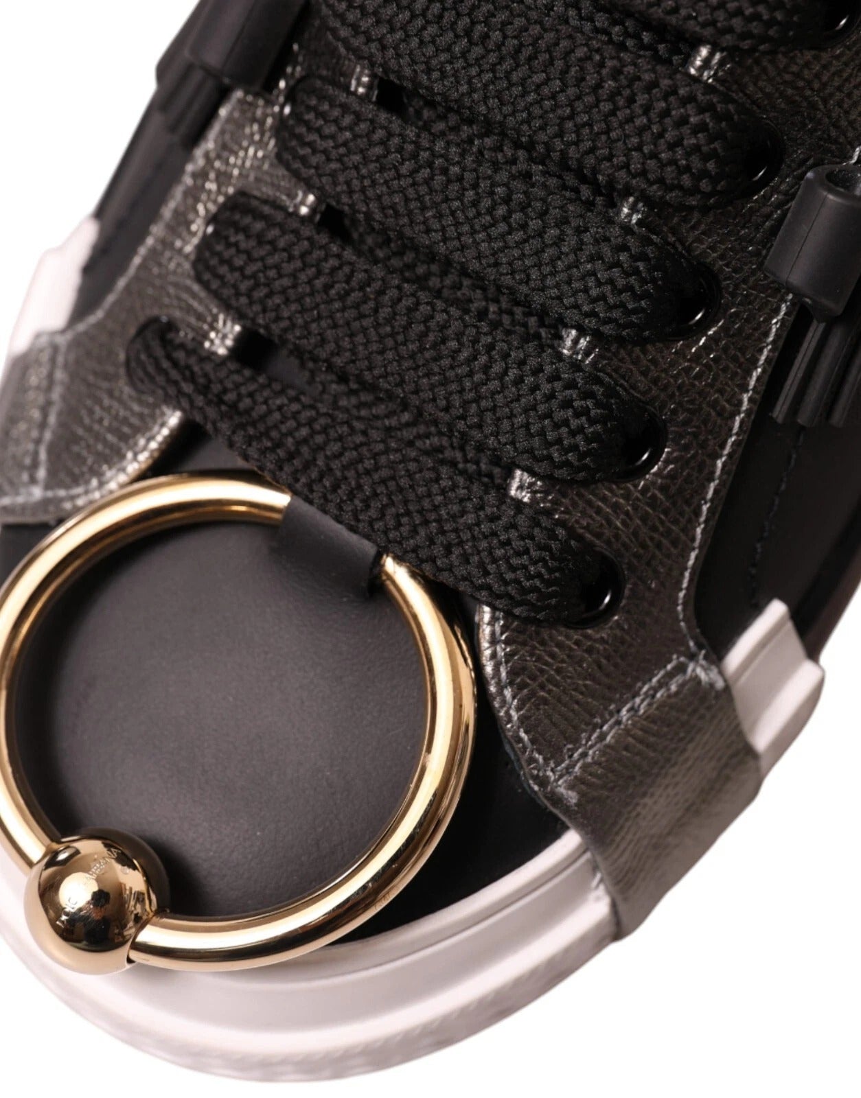 Schwarze niedrige Leder-Sneakers von Portofino Shoes
