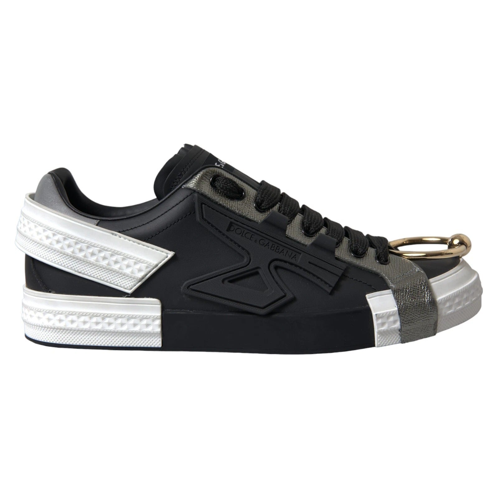 Schwarze niedrige Leder-Sneakers von Portofino Shoes