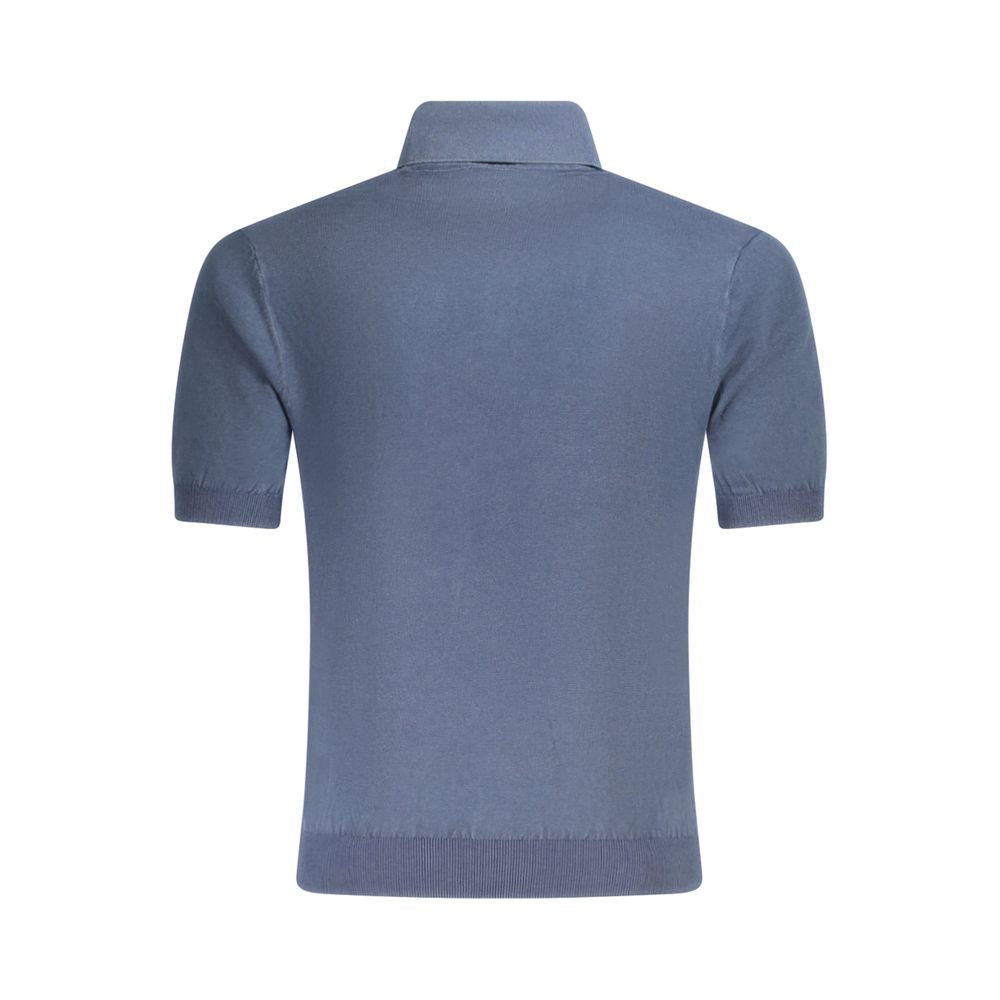 Blauer Baumwollpullover