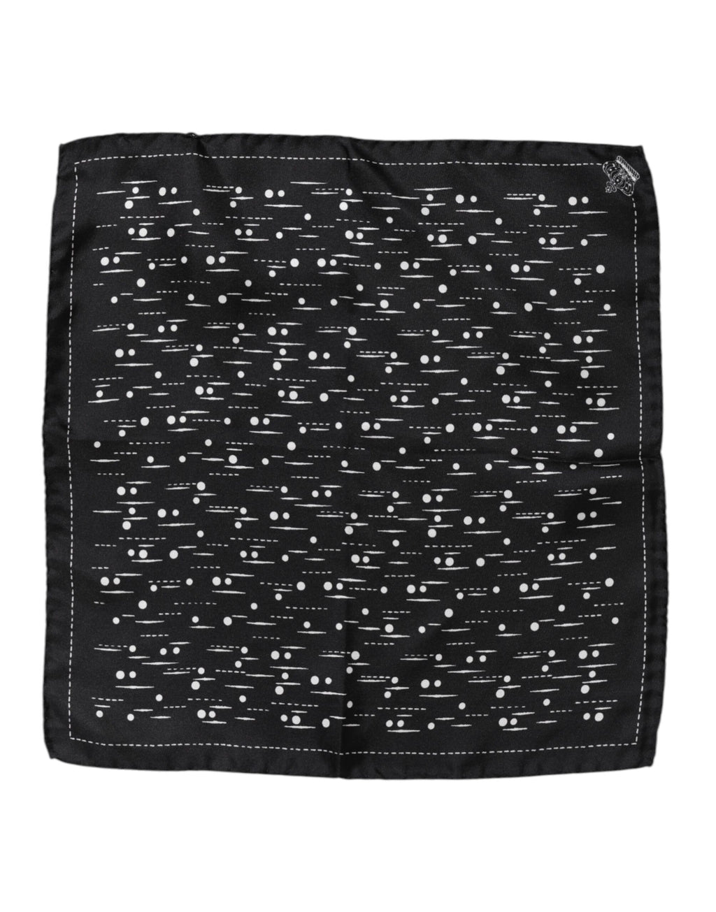 Dolce & Gabbana Black White Printed Square Men Foulard Scarf