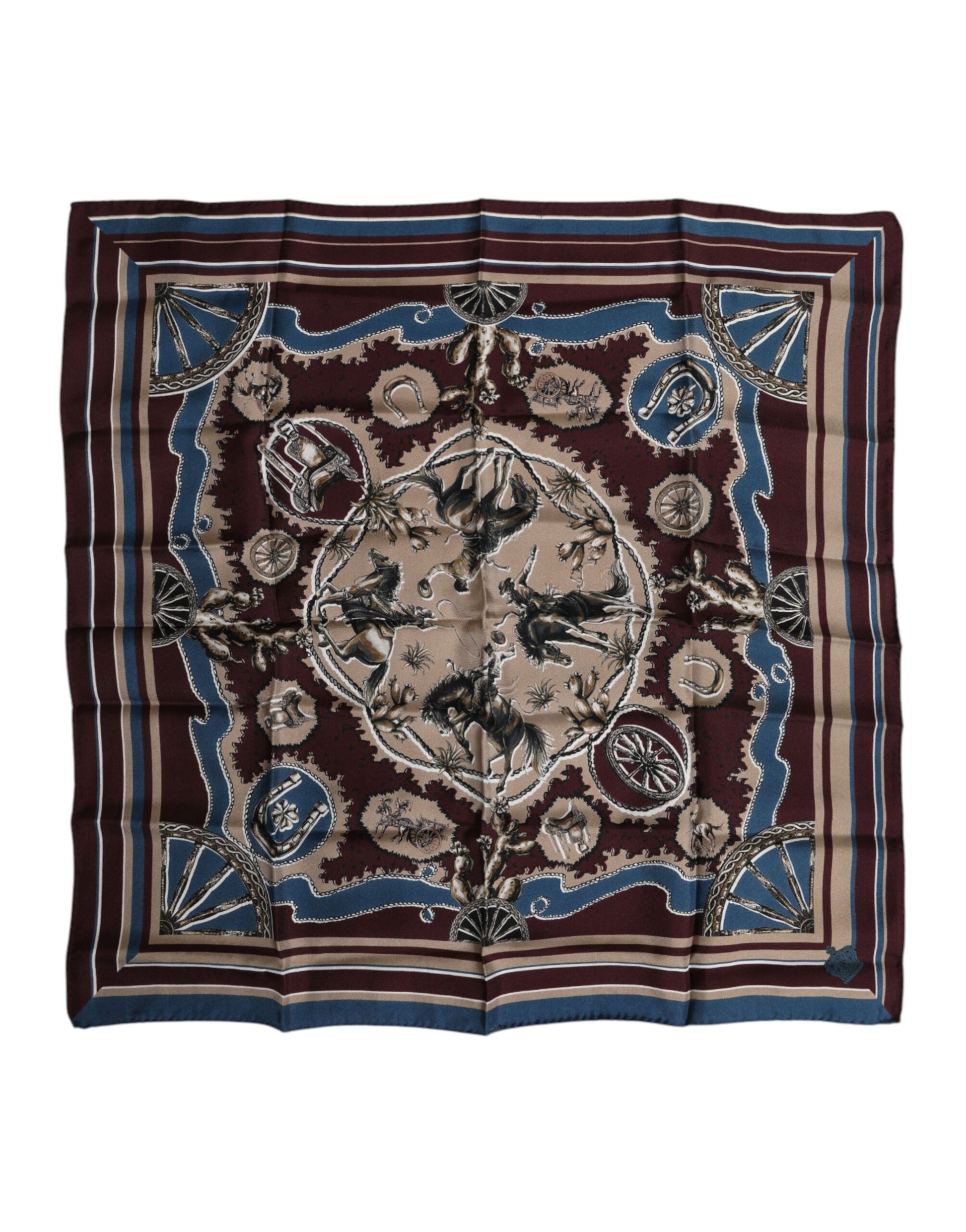 Quadratischer Foulard aus mehrfarbig bedruckter Seide