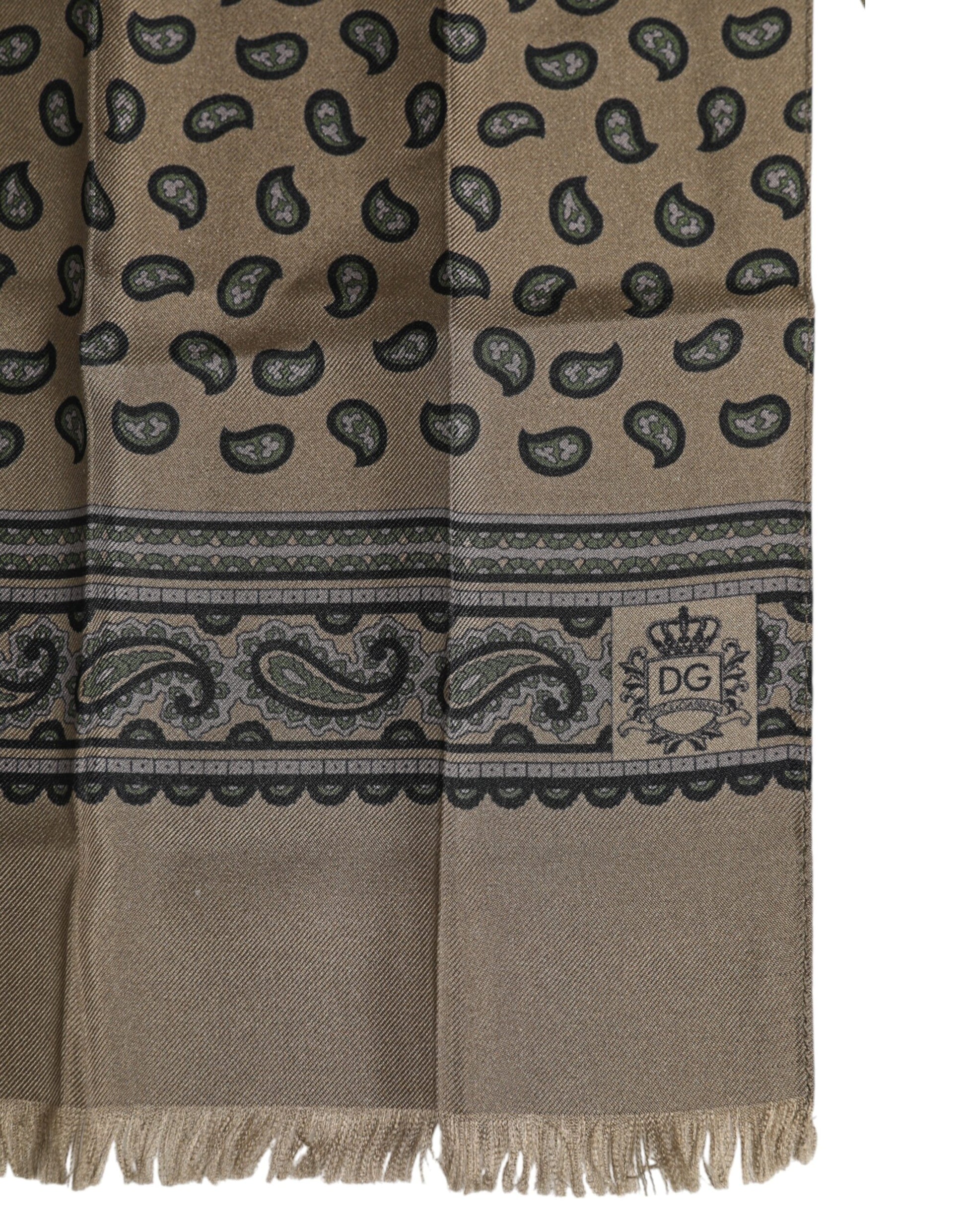 Dolce & Gabbana Brown Printed Neck Warmer Men Foulard Scarf