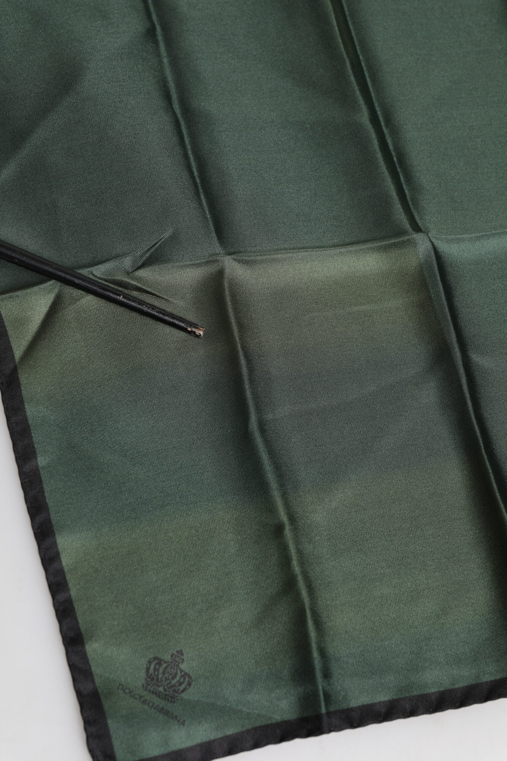 Dolce & Gabbana Green DG Crown Silk Square Men Foulard Scarf