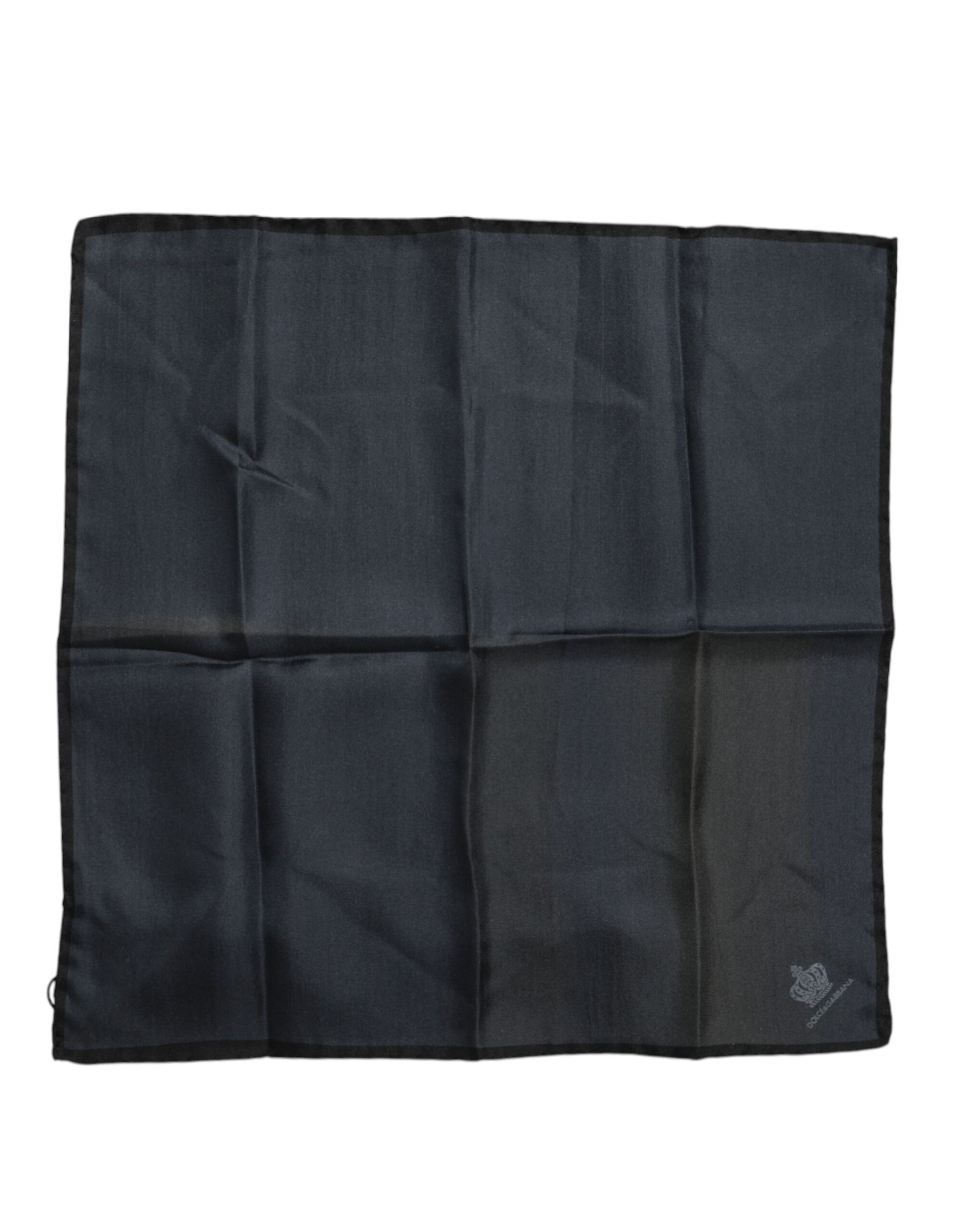 Dolce & Gabbana Blue DG Crown Silk Square Men Foulard Scarf