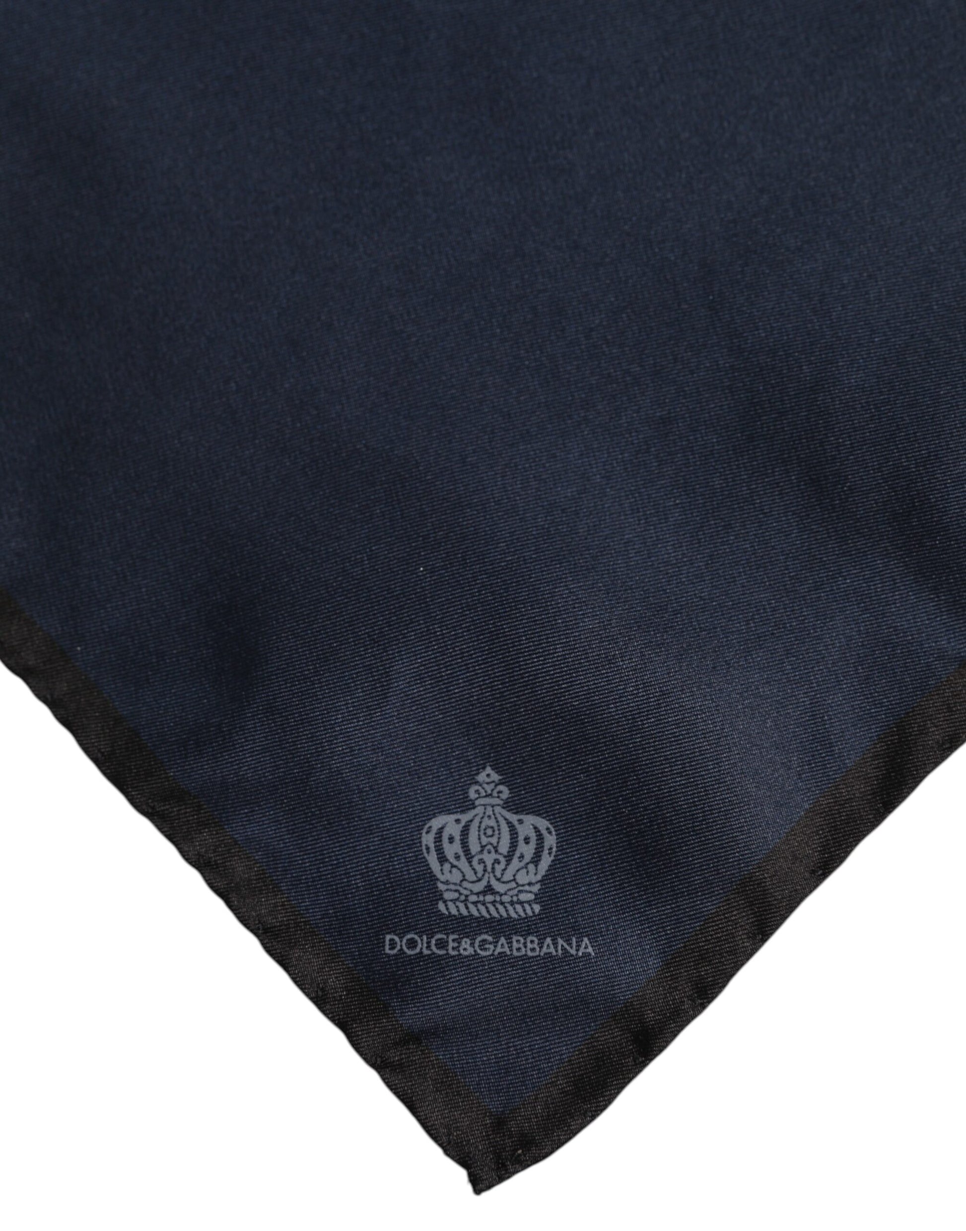 Blauer quadratischer Foulard aus Seide von DG Crown für Herren