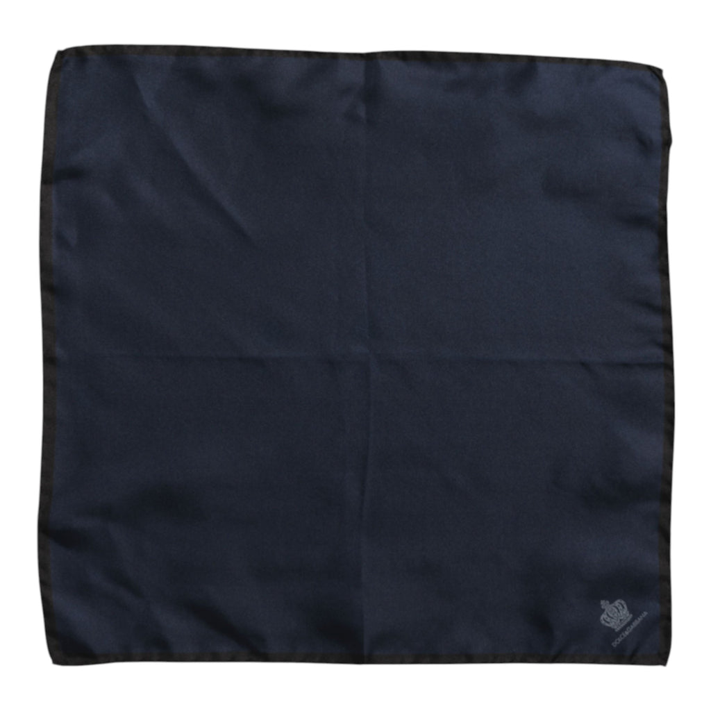 Blauer quadratischer Foulard aus Seide von DG Crown für Herren