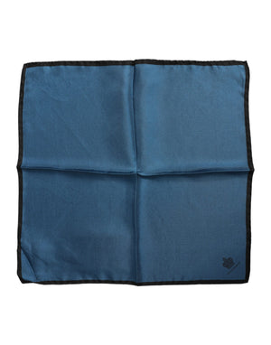 Blauer quadratischer Foulard aus Seide von DG Crown für Herren