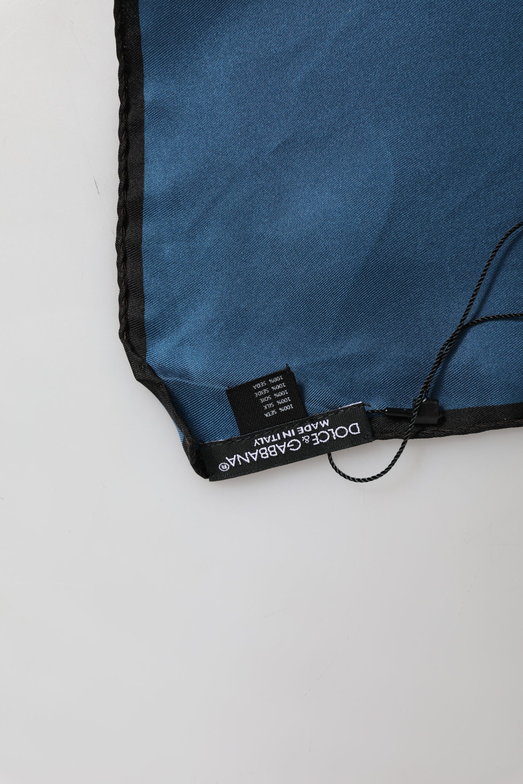 Blauer quadratischer Foulard aus Seide von DG Crown für Herren