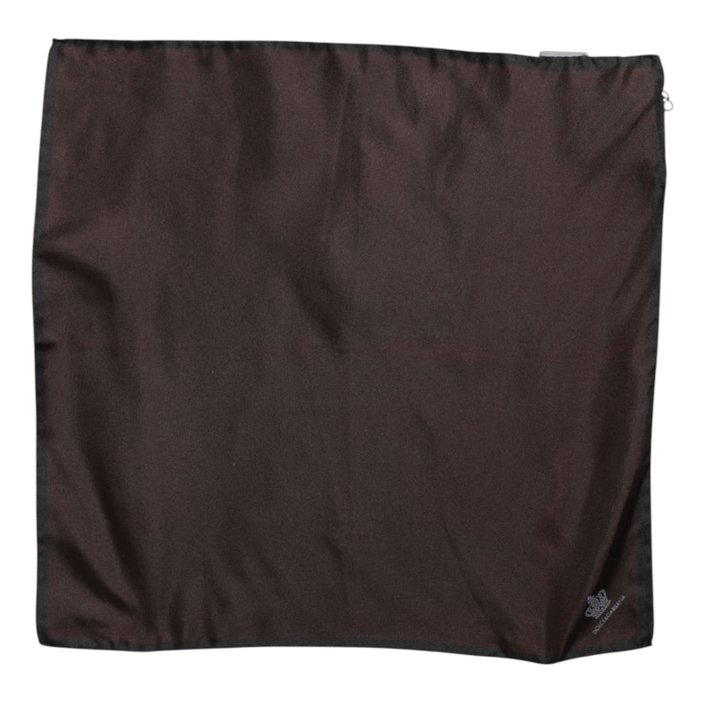 Brauner quadratischer Foulard-Schal aus Seide von DG Crown für Herren