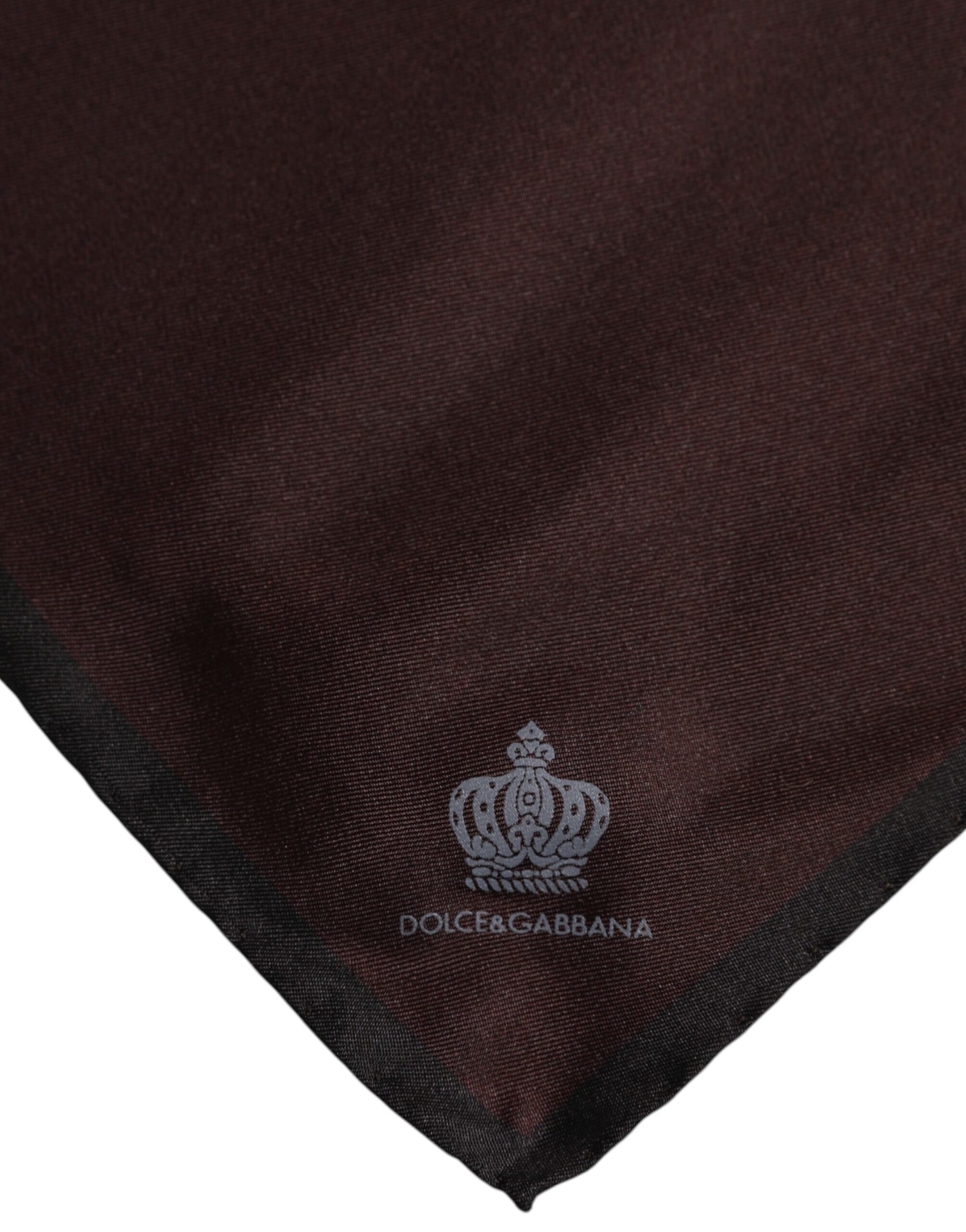 Brauner quadratischer Foulard-Schal aus Seide von DG Crown für Herren