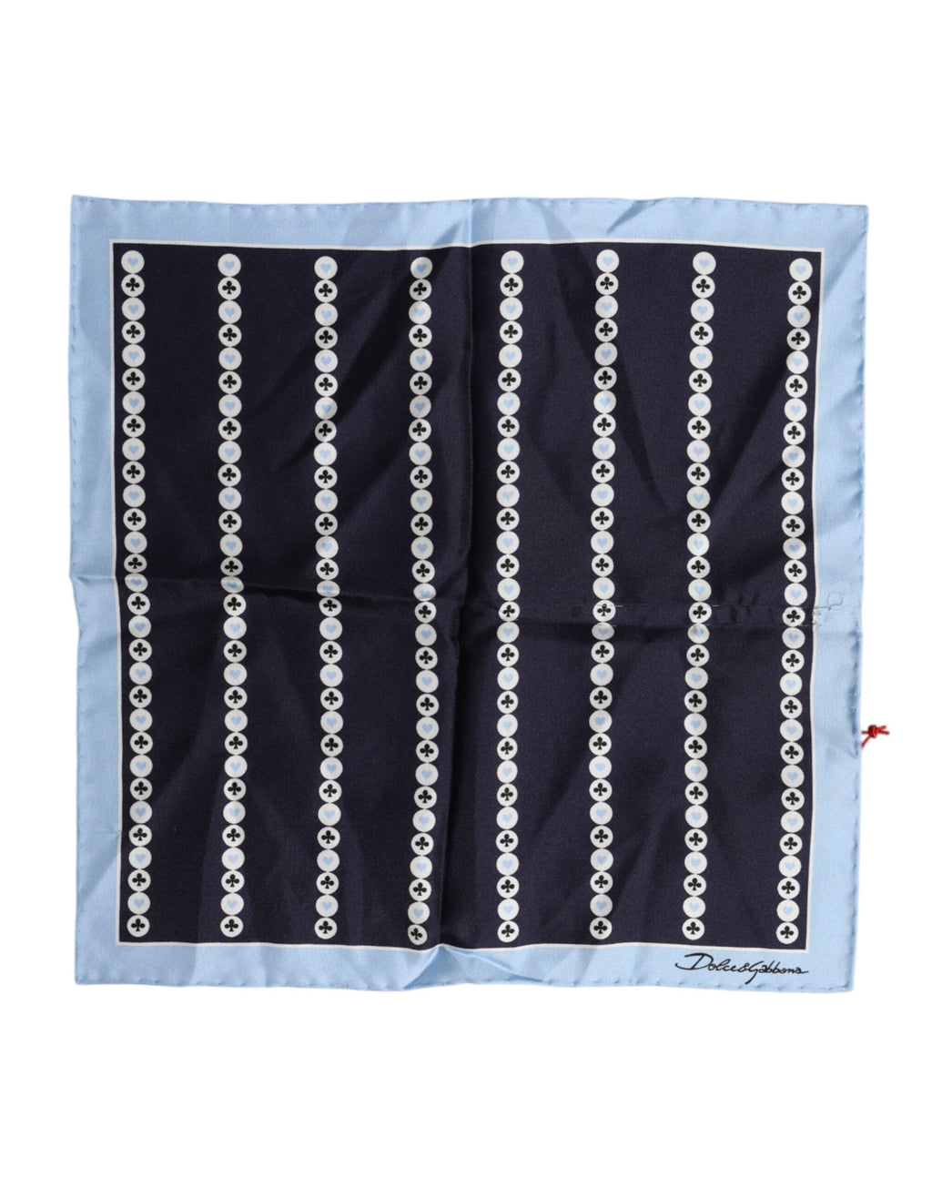 Blau bedruckter quadratischer Foulard aus Seide für Herren
