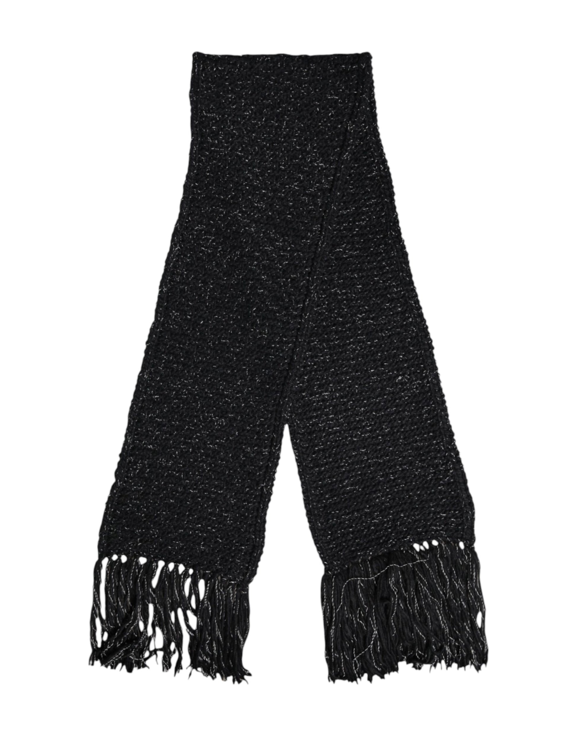 Dolce & Gabbana Black Cashmere Neck Warmer Wrap Shawl Scarf