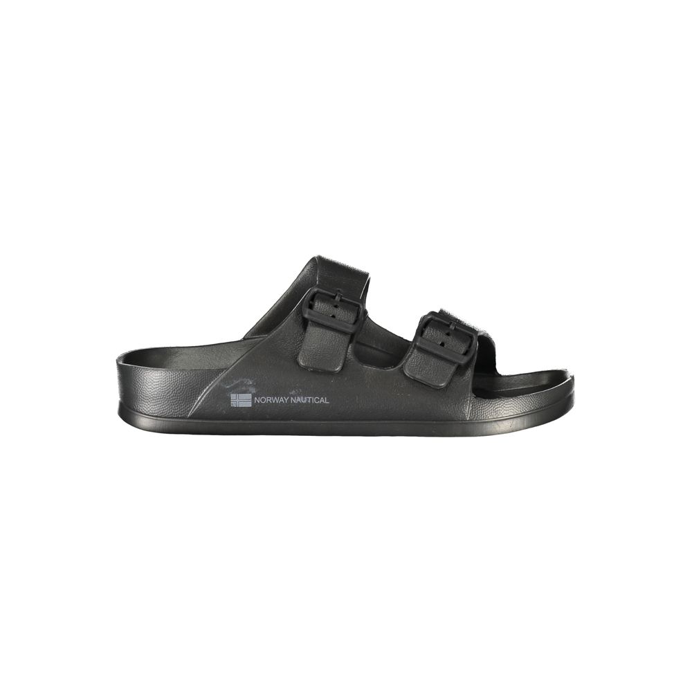 Schwarze Kunststoff-Sandalen für Herren